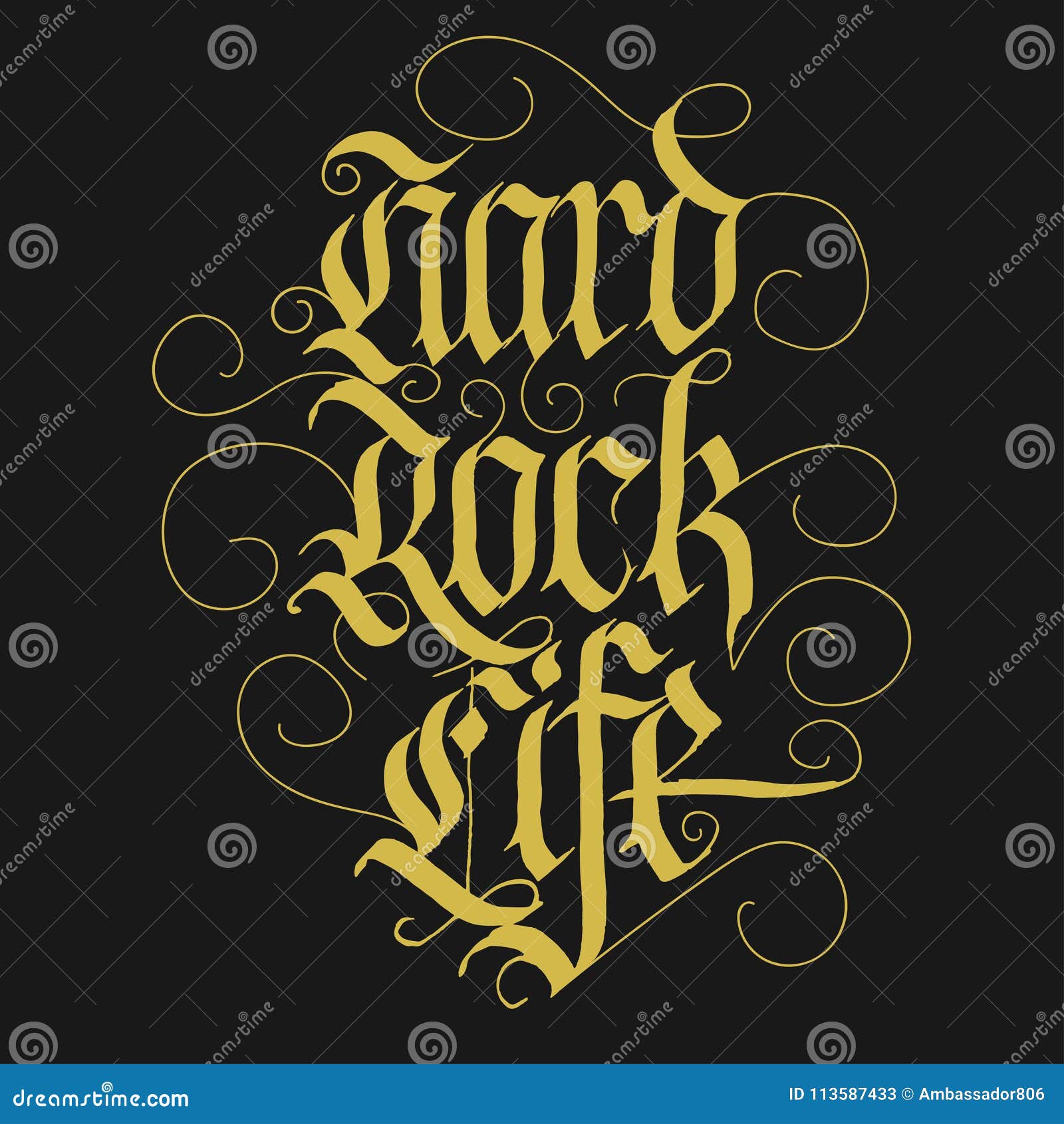 Hard Rock Music Lettering Slogan for T-shirt. Vector Stock Vector ...
