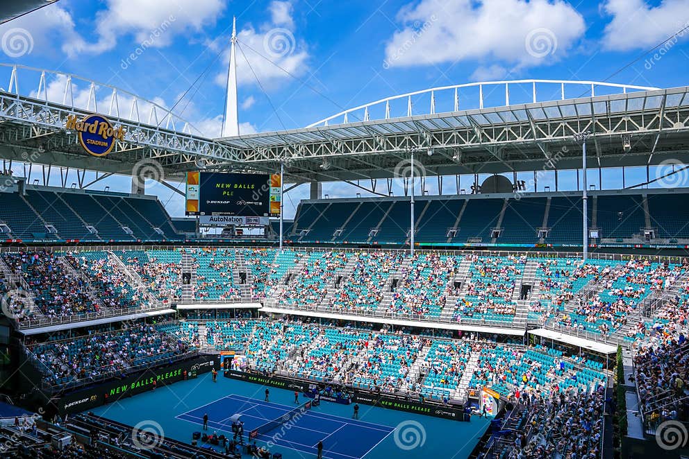 Hard Rock Stadium during Tennis Match at the 2023 Miami Open Editorial Hard Rock Stadium during Tennis Match at the 2023 Miami Open Editorial