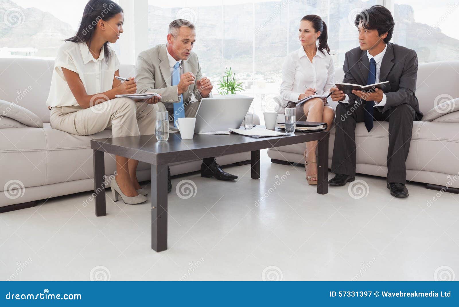 Hard Working Business People Sitting Down Stock Image Image of