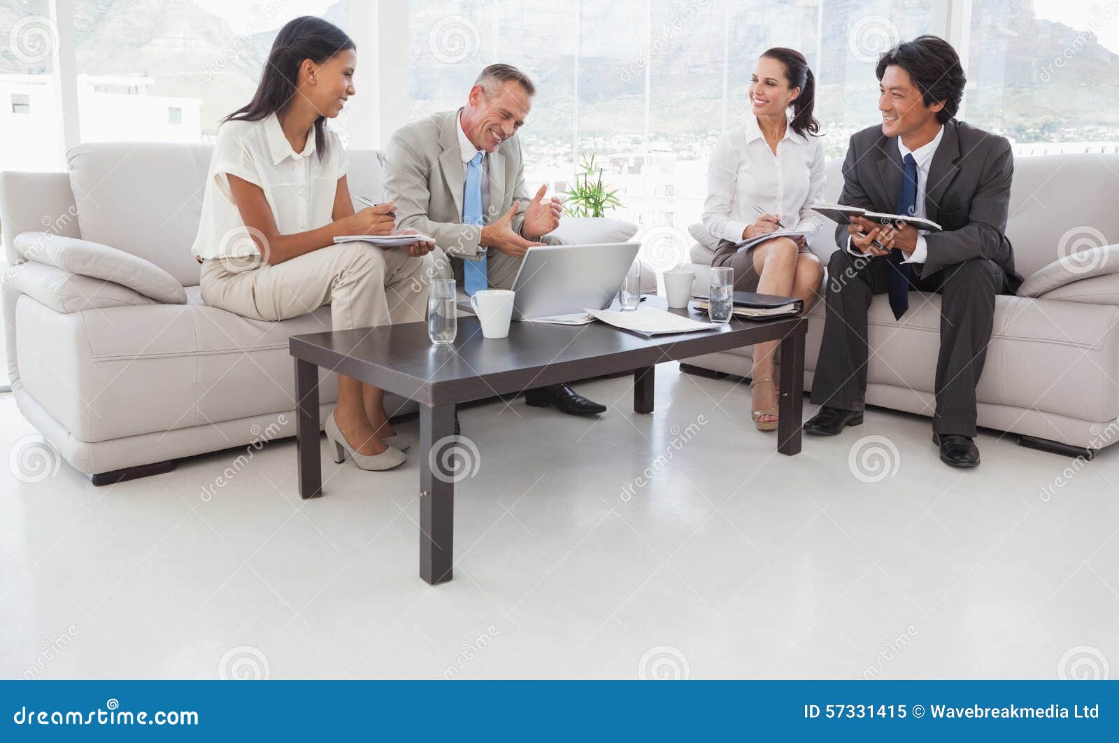 Hard Working Business People Sitting Down Stock Image Image of