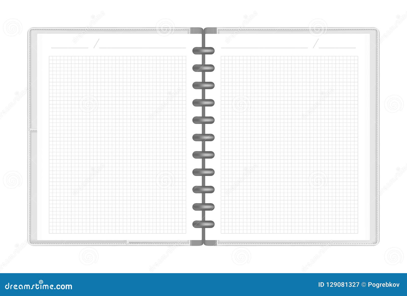 hardcover discbound loose leaf notebook with interior pocket spread