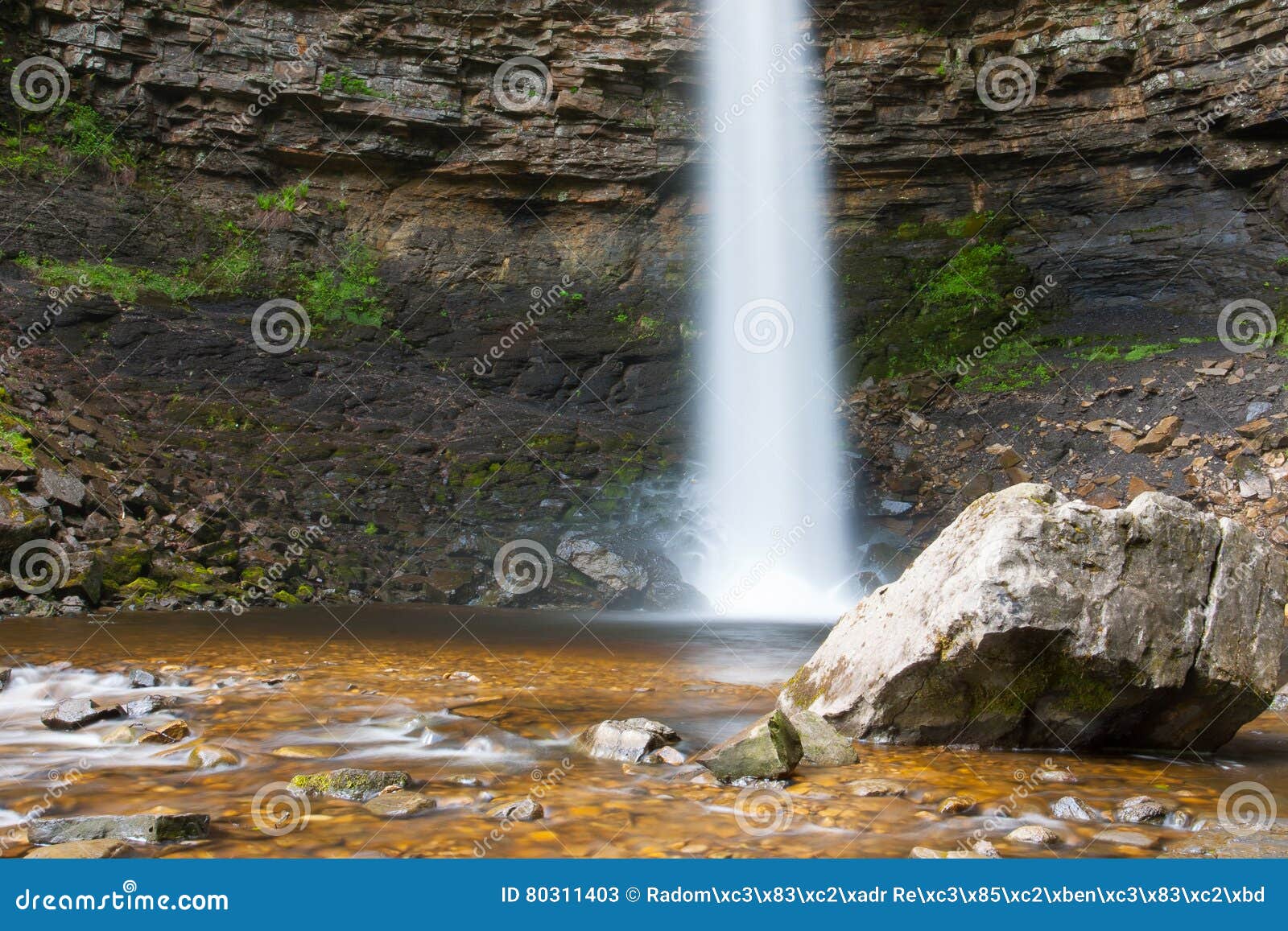 hardraw force waterfall in leyburn, north yorkshire.