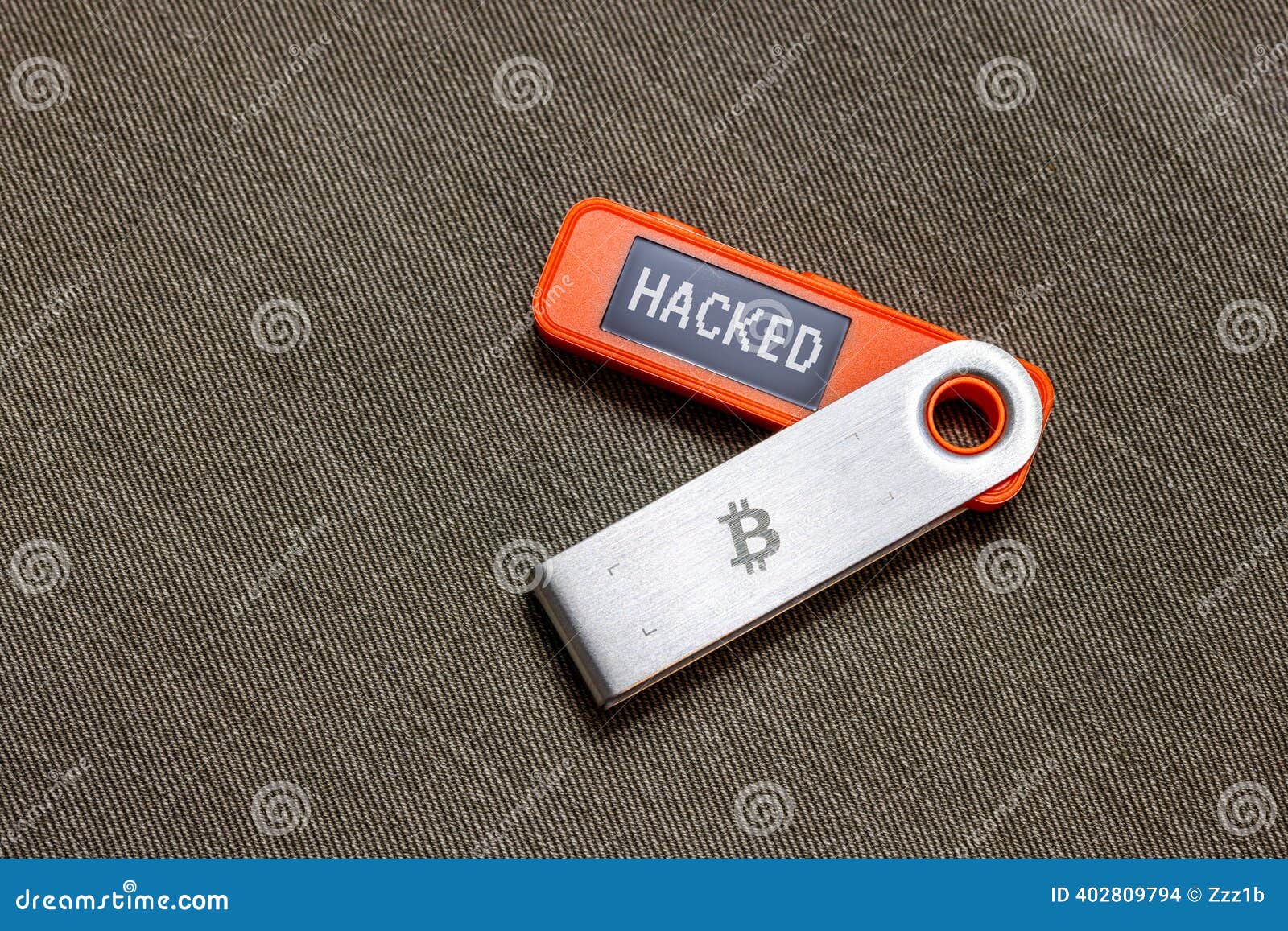 Hardware Bitcoin Wallet with Message Hacked on Screen Stock Photo - Image  of ledger, financial: 402809794