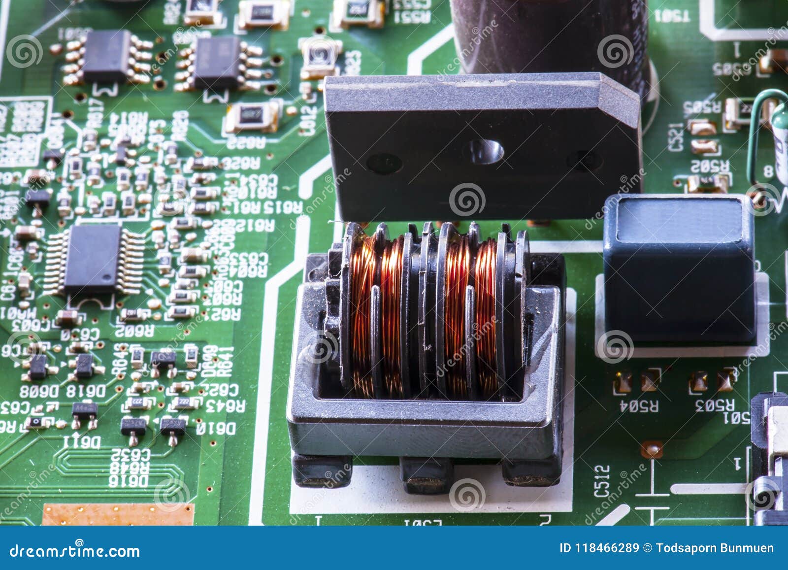 Hardware Inductor Electronic in Circuit Board Stock Image Image of electronic, equipment