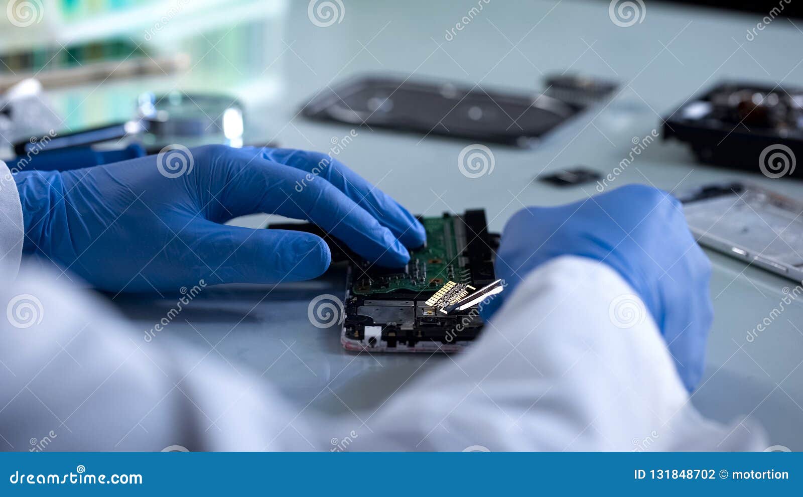 Hardware Specialist Analyzing Computer Part, Forensic Science