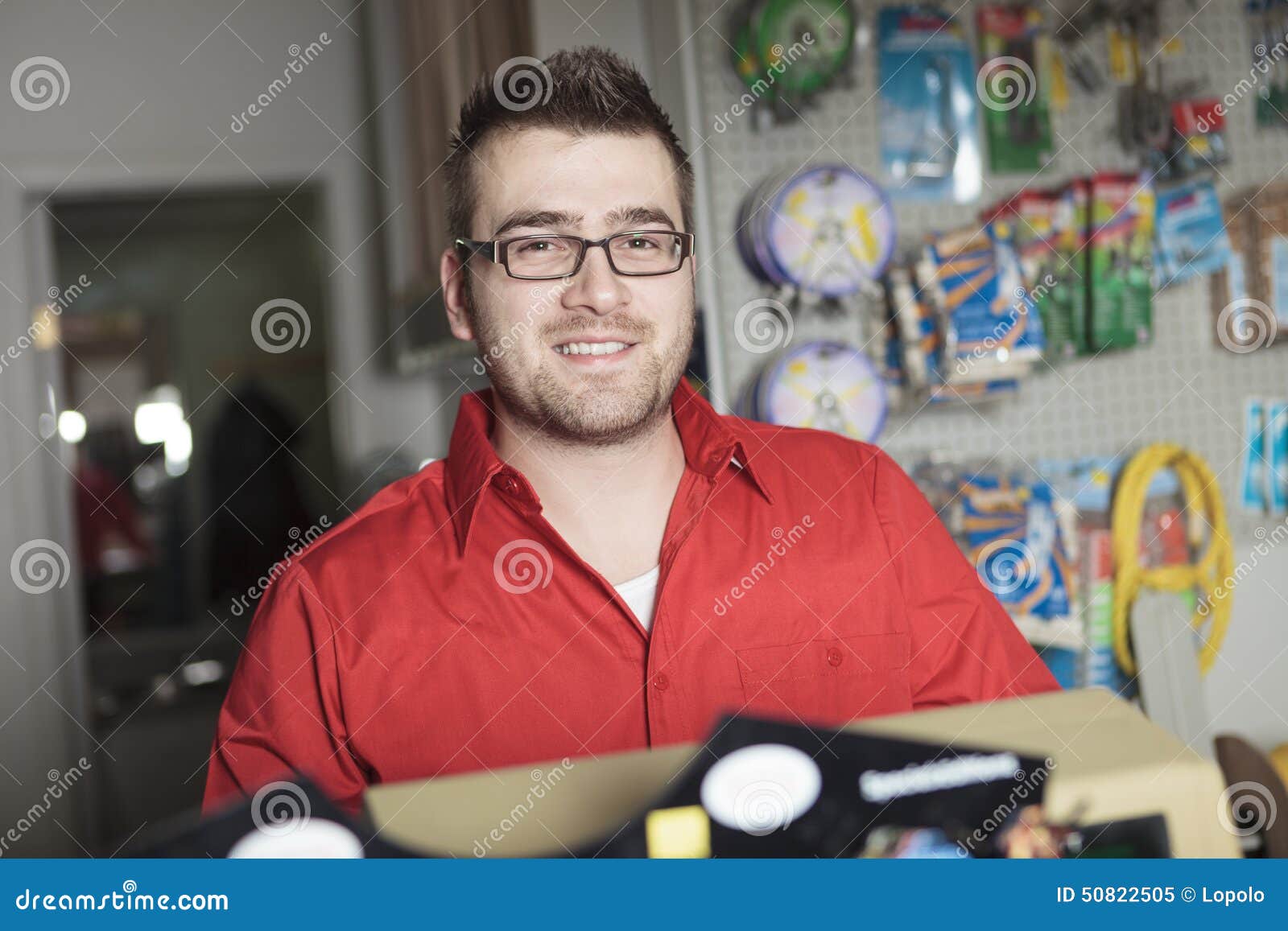 Hardware store employee stock image. Image of portrait 50822505