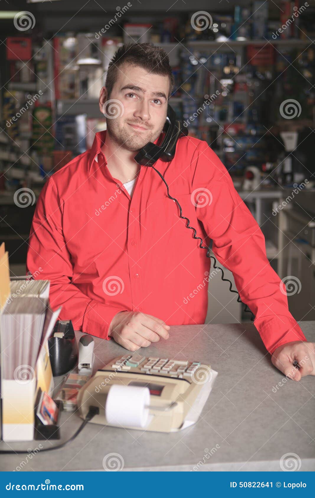 Hardware store employee stock image. Image of pride, indoors 50822641