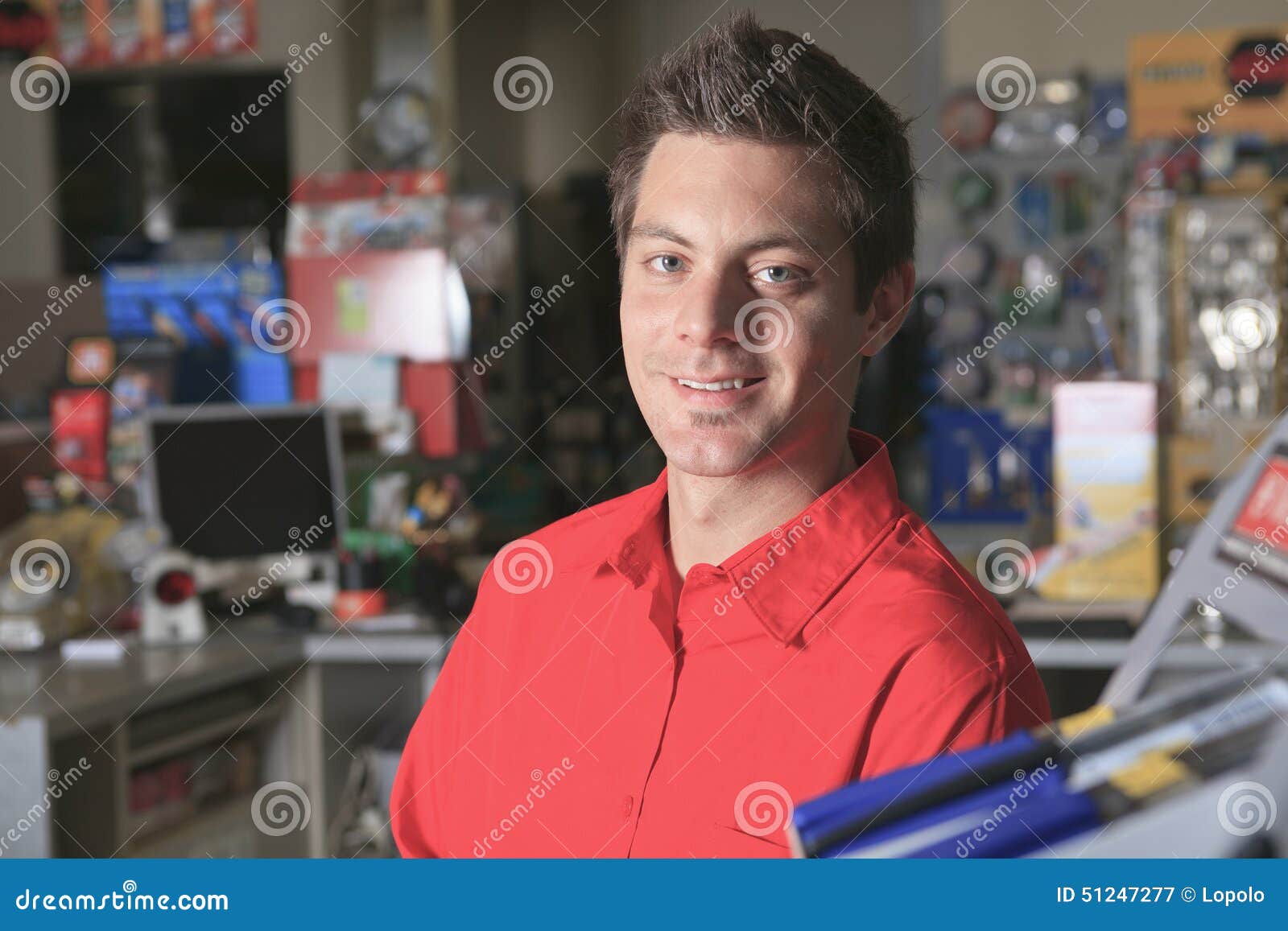 Hardware store employee stock image. Image of retail 51247277