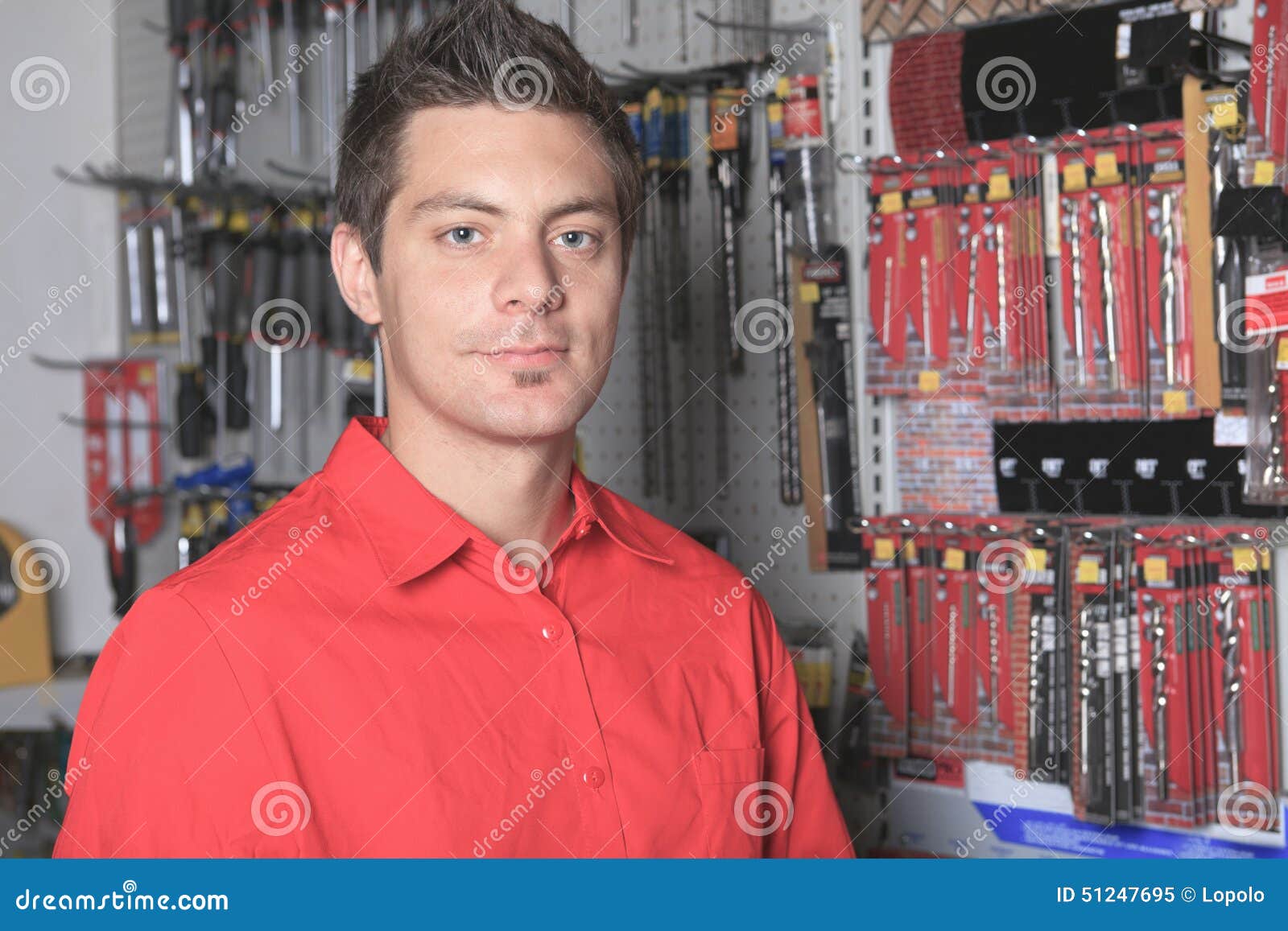 Hardware store employee stock image. Image of market 51247695