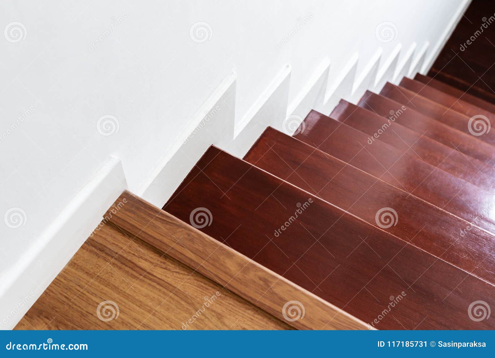 hardwood stair steps and white wall, interior stairs material and home 