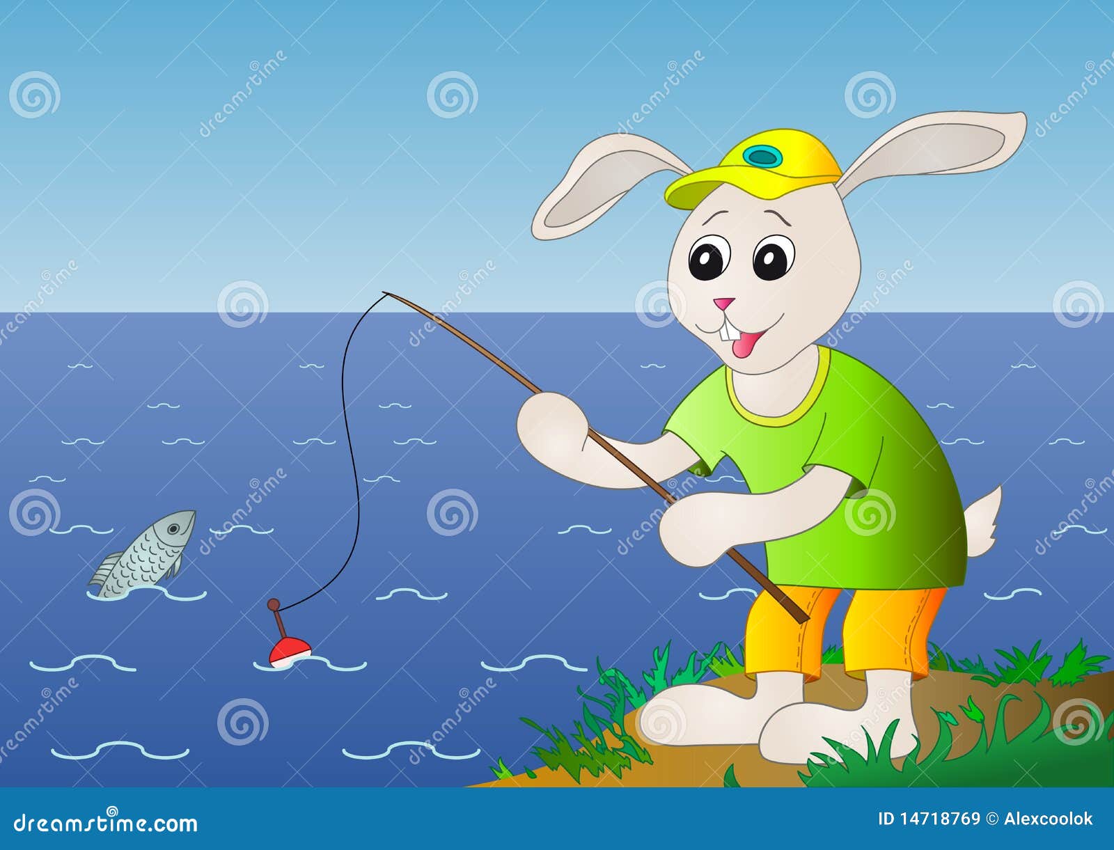 The hare fishes stock vector. Illustration of cute, bunny 14718769