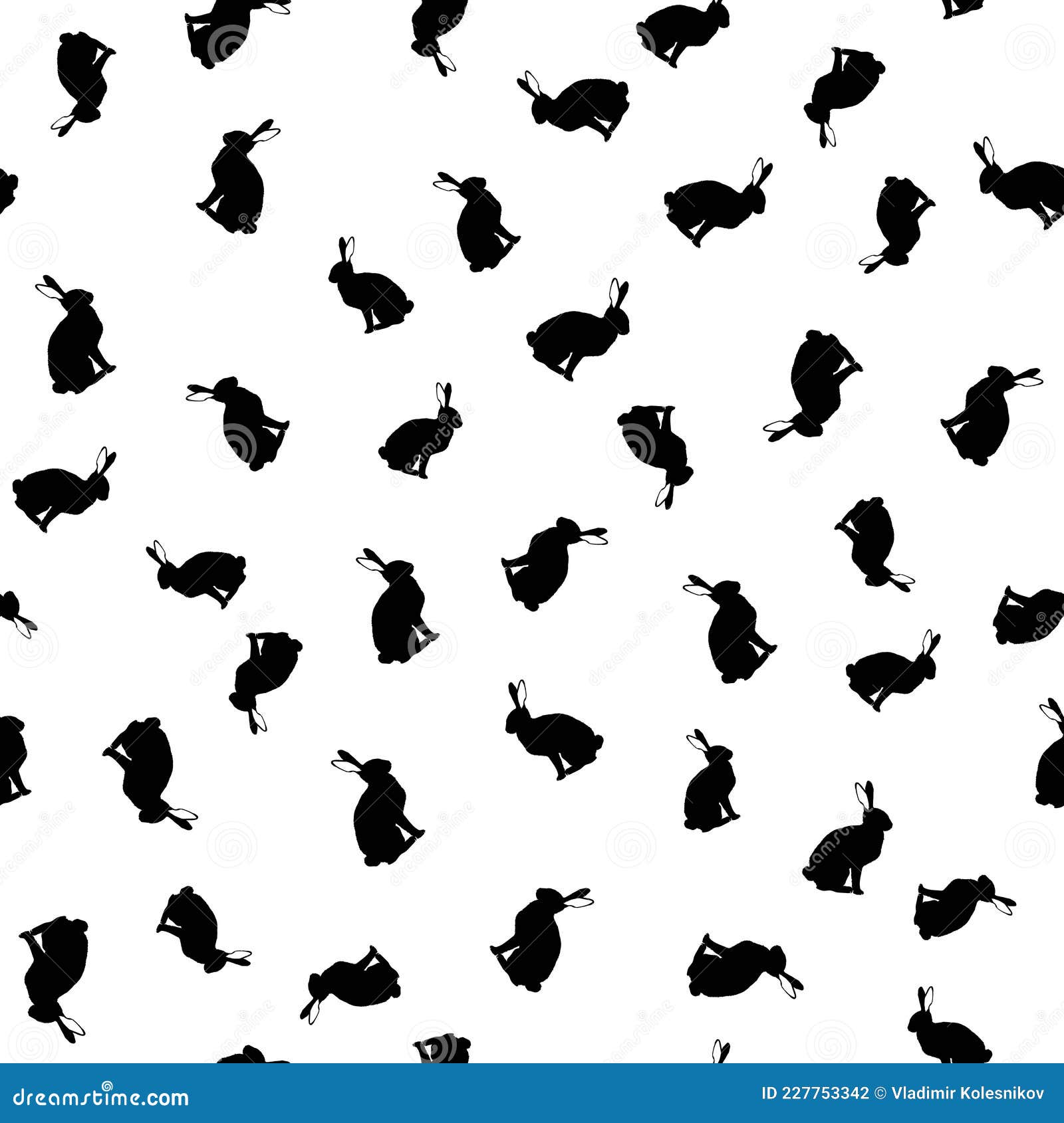 Hare Silhouette Seamless Pattern. Rabbit Meat Meat. Background for ...