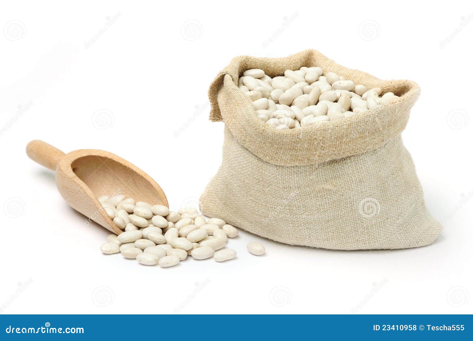 Haricots Blancs Dans Un Sac Photo stock - Image du haricot, fond: 23410958