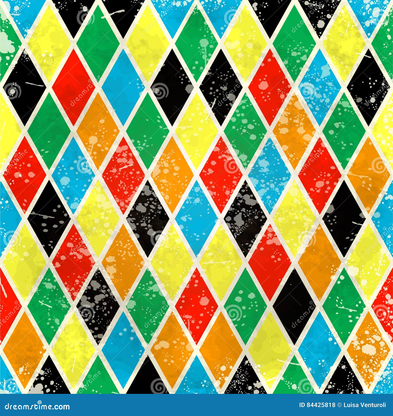 Harlequin Vintage Background Stock Vector Illustration of grunge