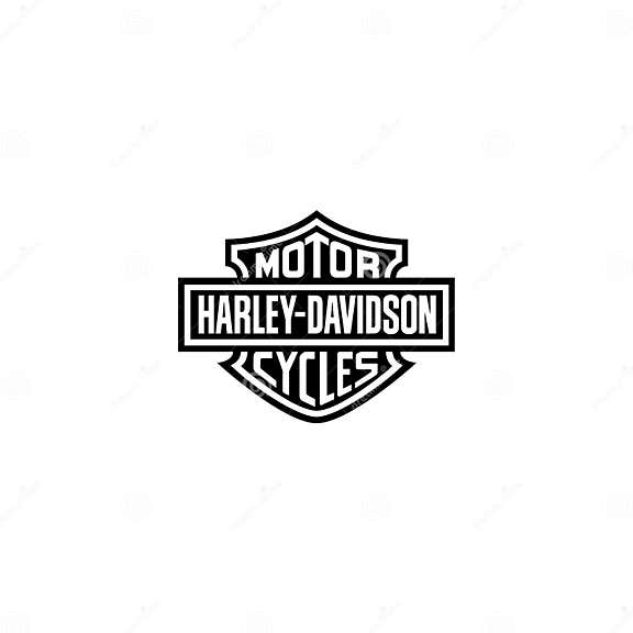 Harley Davidson Logo Editorial Illustrative on White Background ...