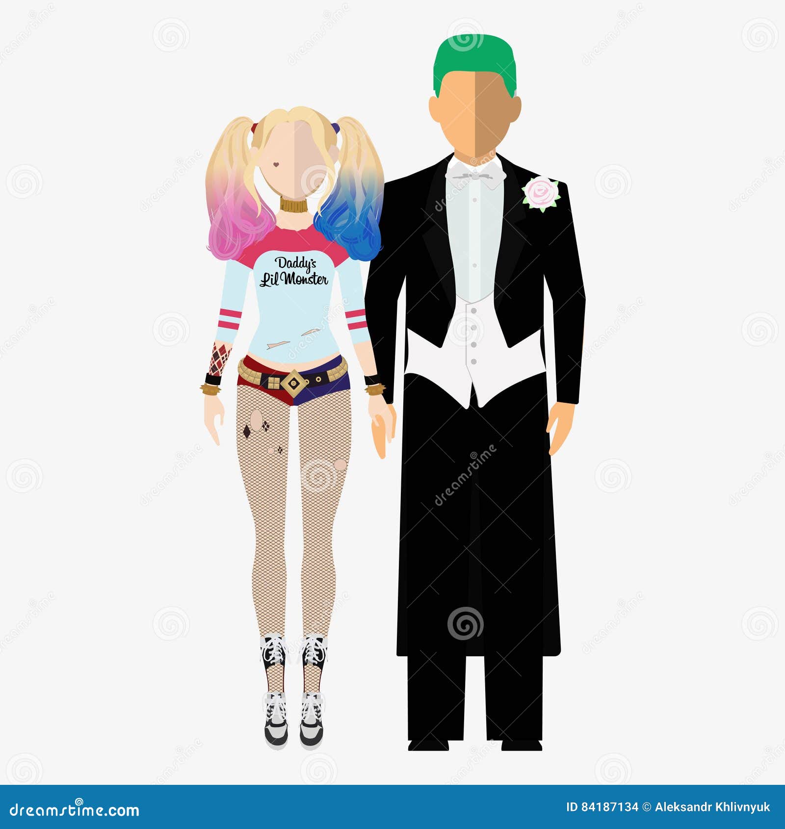 Harley Quinn e Joker imagem de stock editorial. Ilustração de isolado -  84187134, image size:1600x1690
