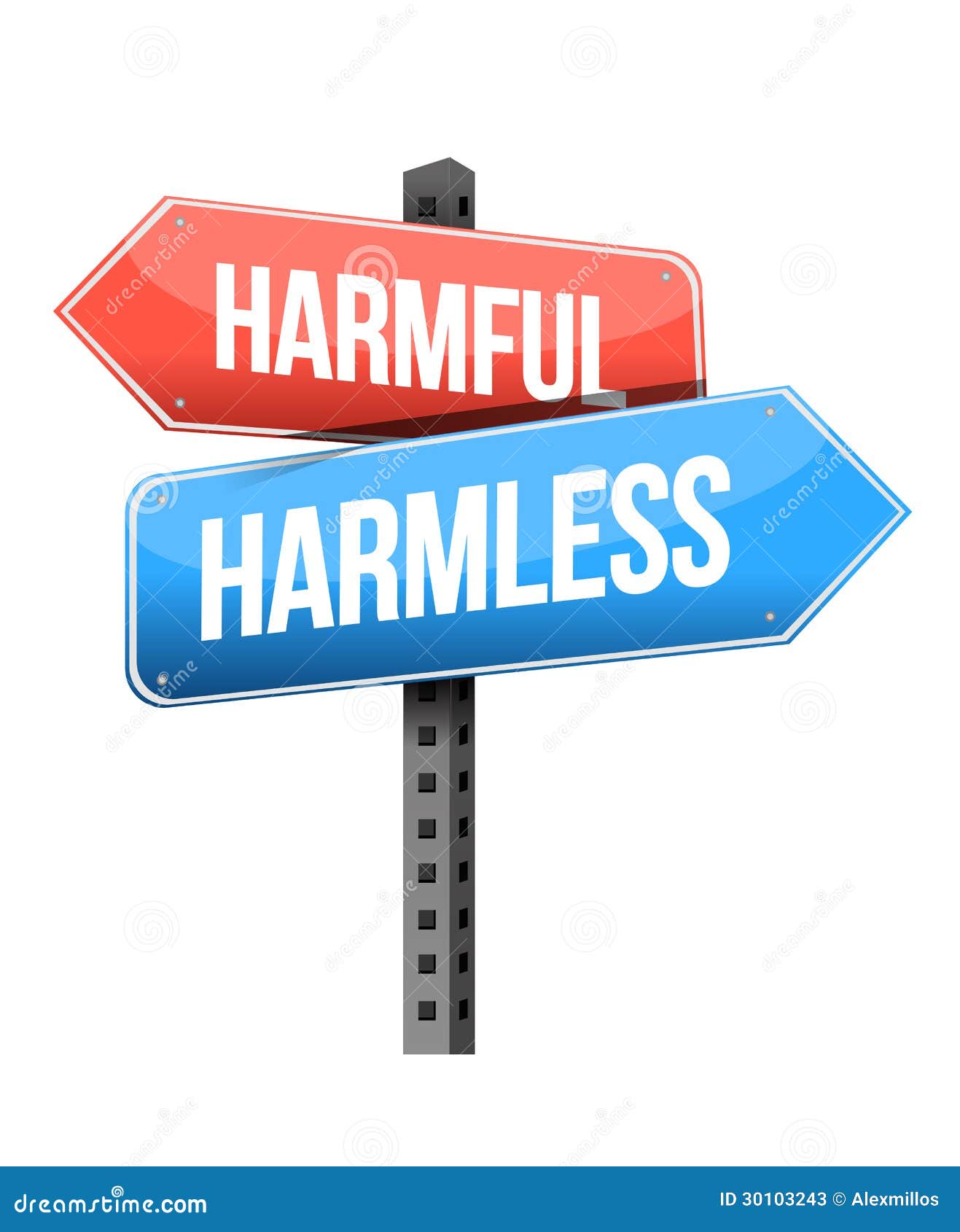 Harmful, Harmless Road Sign Stock Illustration - Illustration of safe