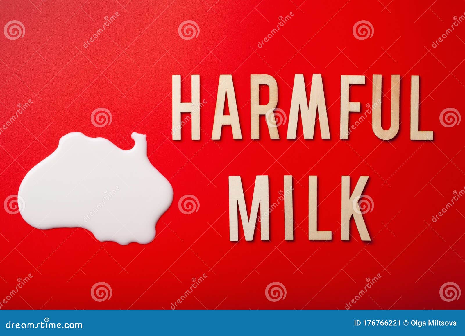 Harmful Milk Word Text Letters Lactose Intolerance Allergy. Milk
