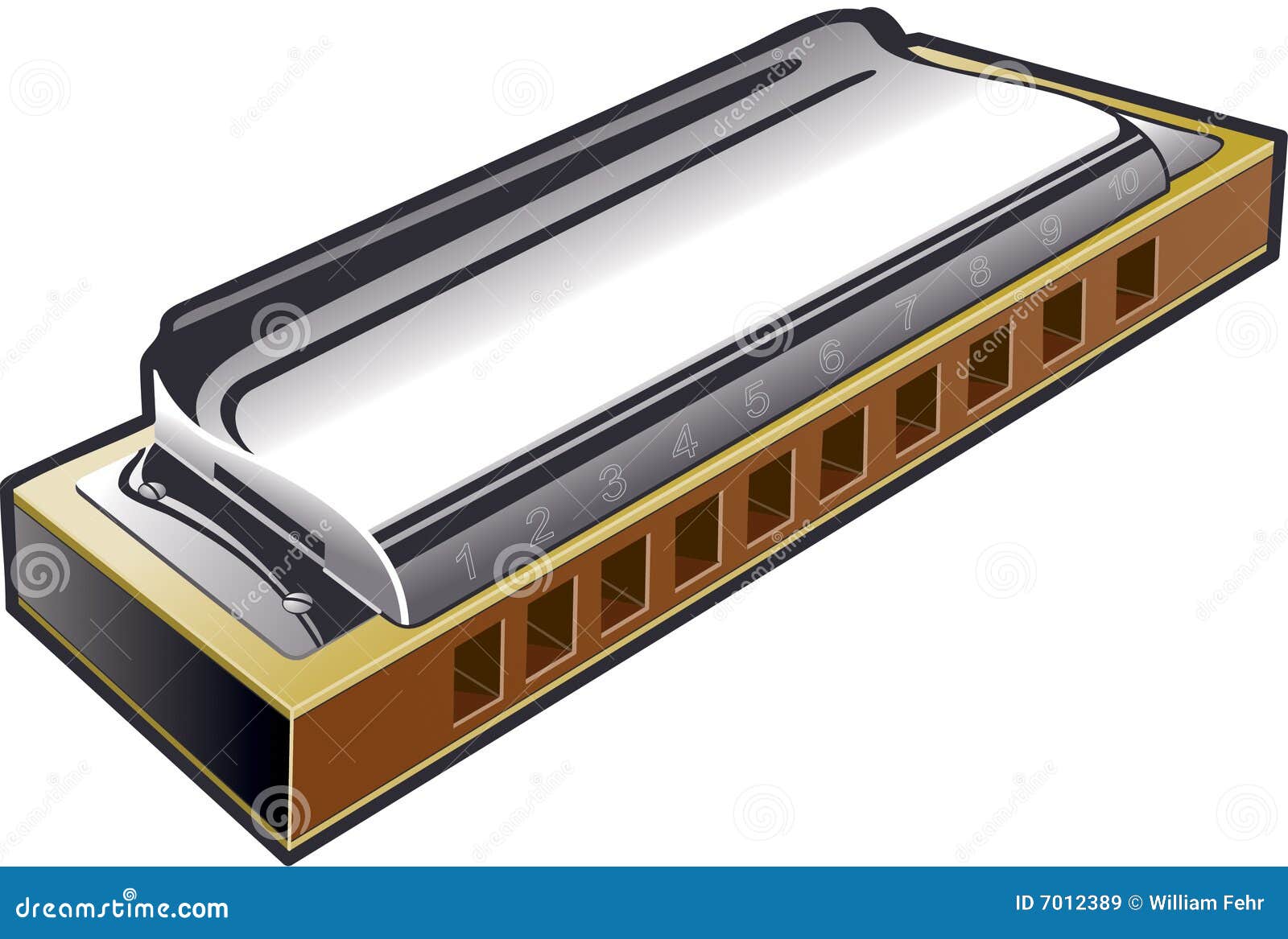 Blues Harmonica, Hand Drawn Doodle Gravure Vintage Style, Sketch