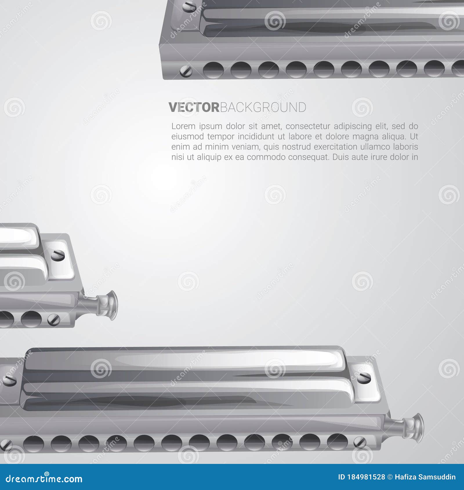 Harmonica Background. Vector Illustration Decorative Design Stock