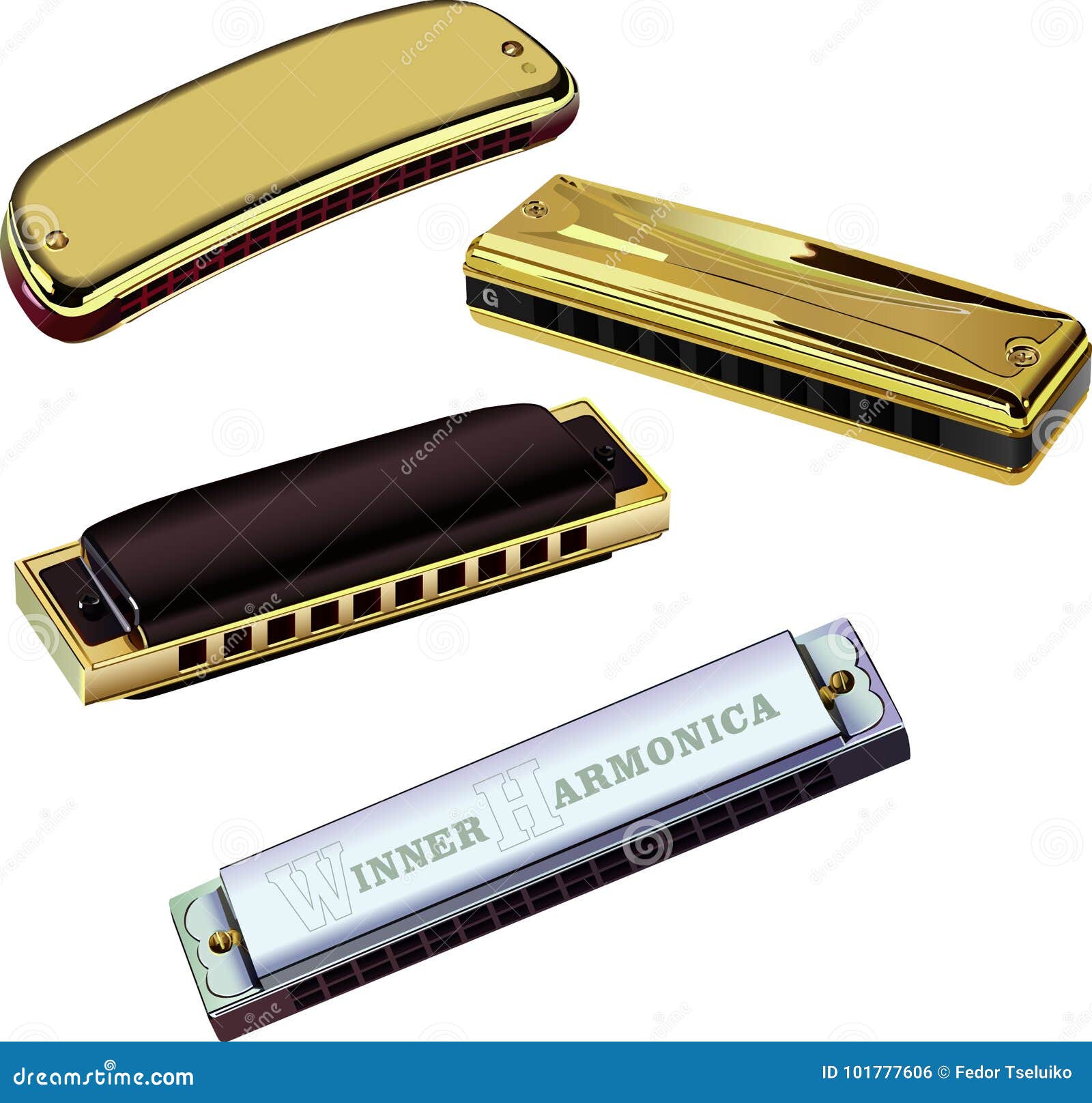 Harmonica stock illustration. Illustration of harp, french 101777606