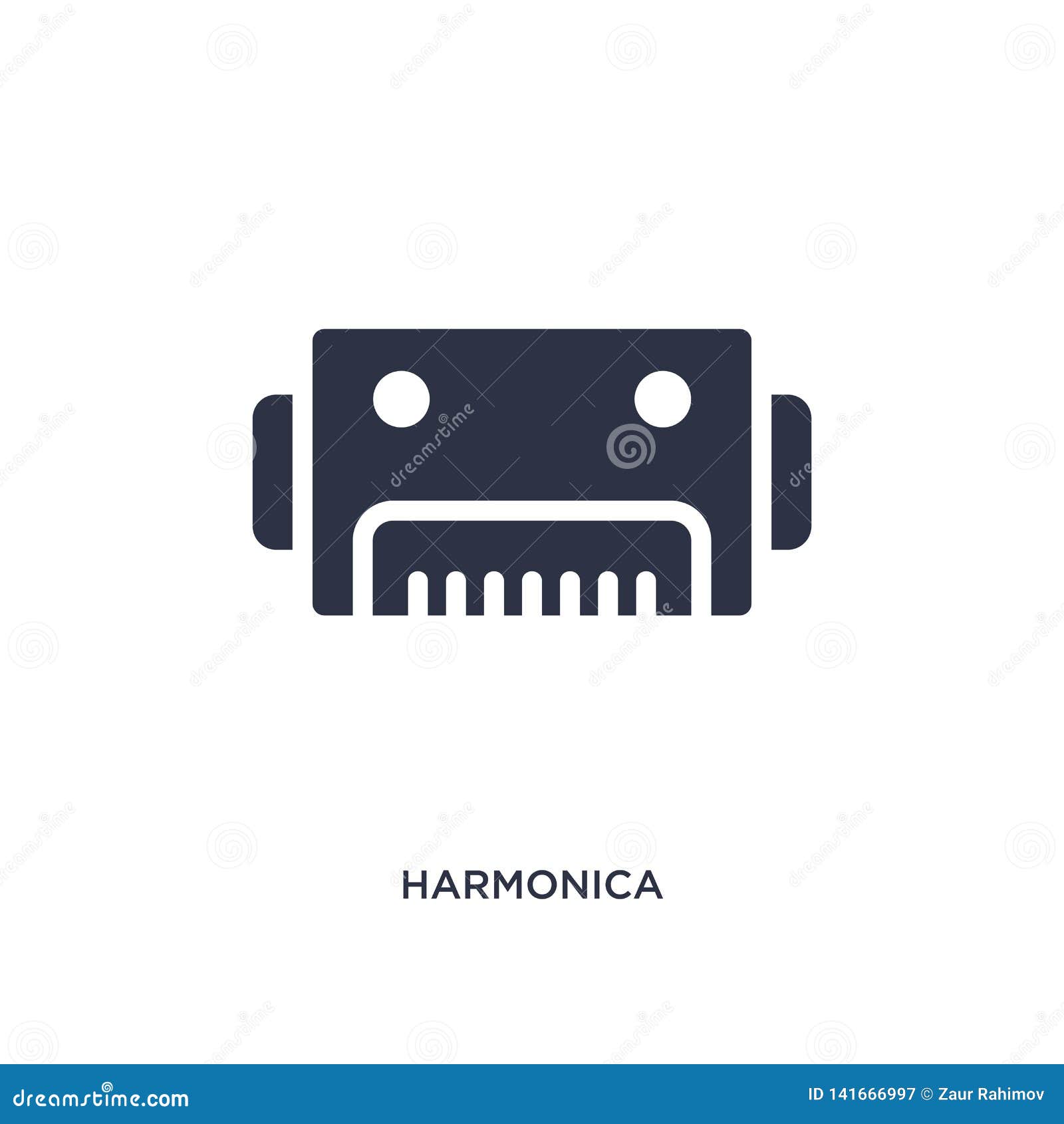 Harmonica Icon on White Background. Simple Element Illustration from