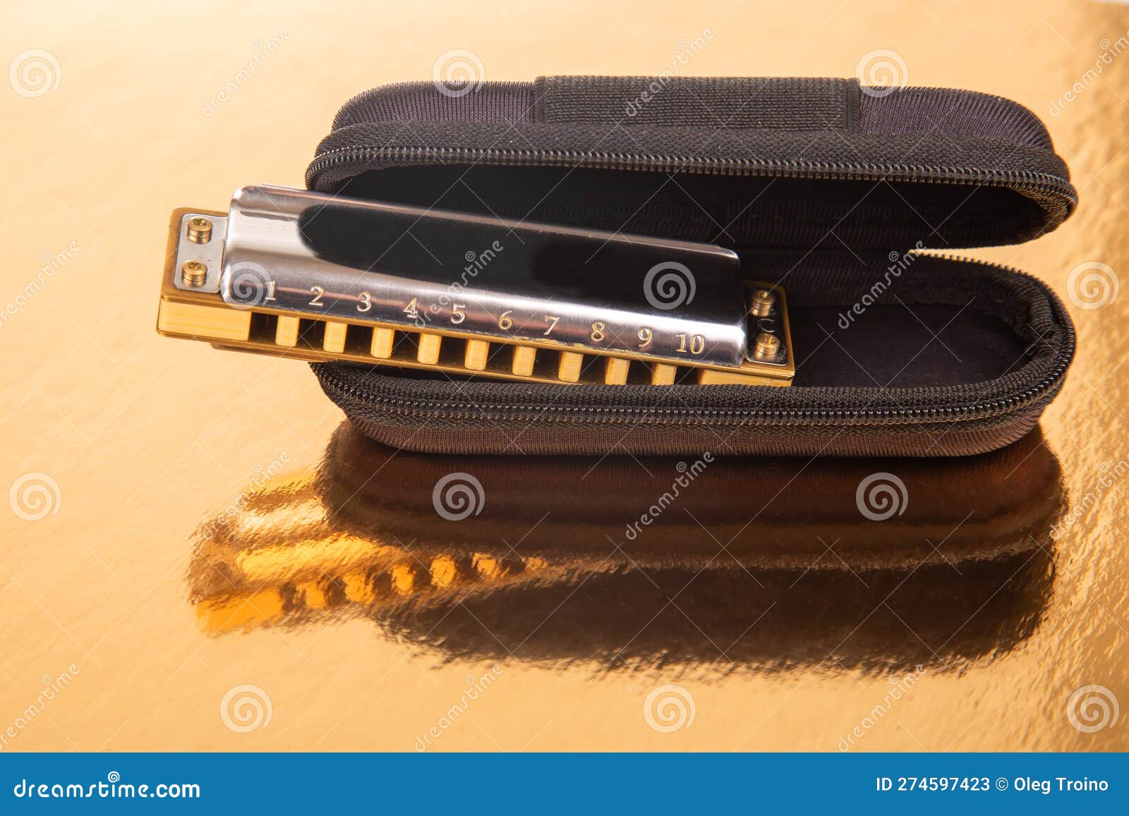 The Harmonica Lies on a Mirrored Surface. Classical Musical Wind