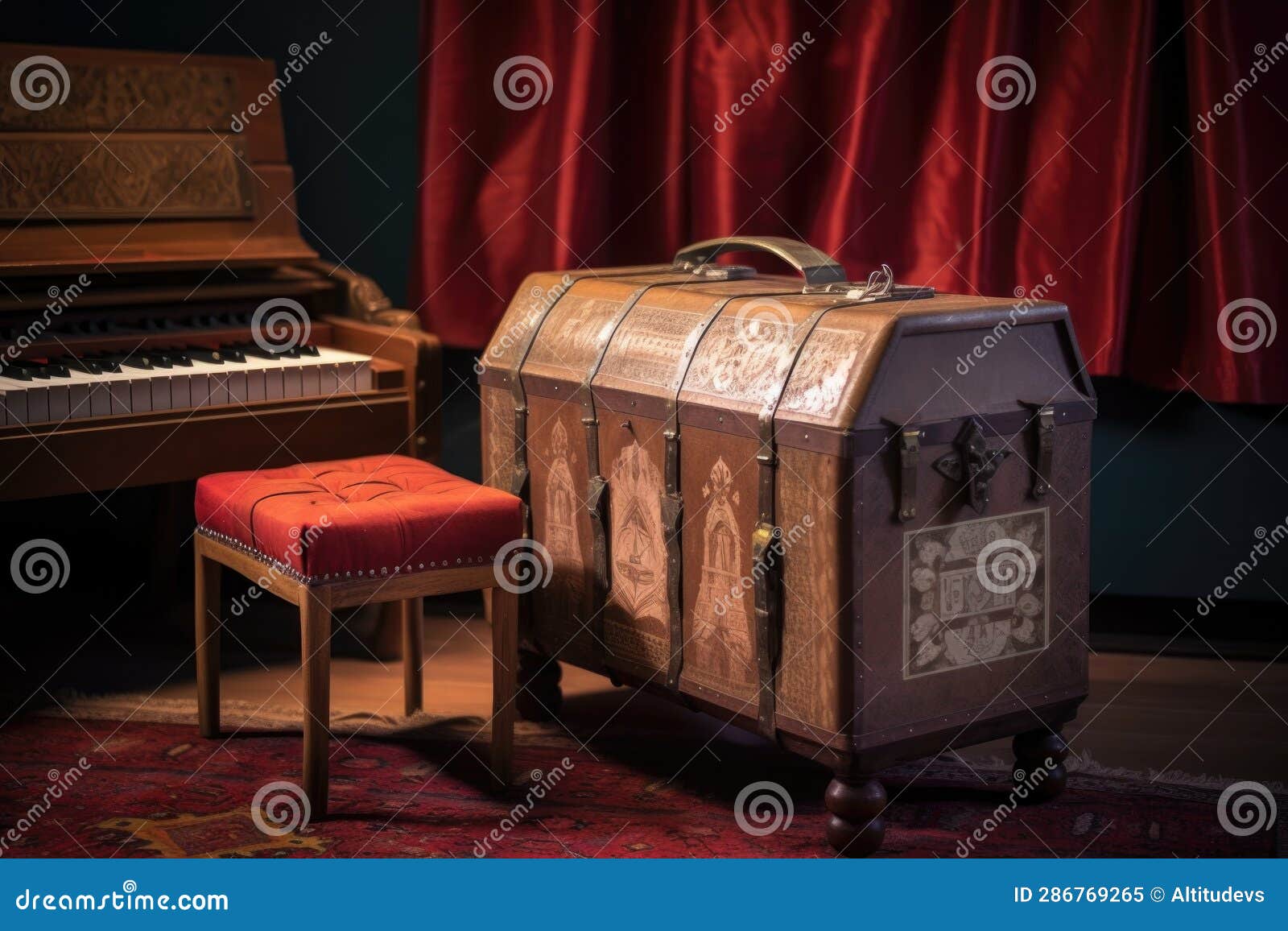 Harmonium with Sheet Music on the Stand Stock Image Image of indian