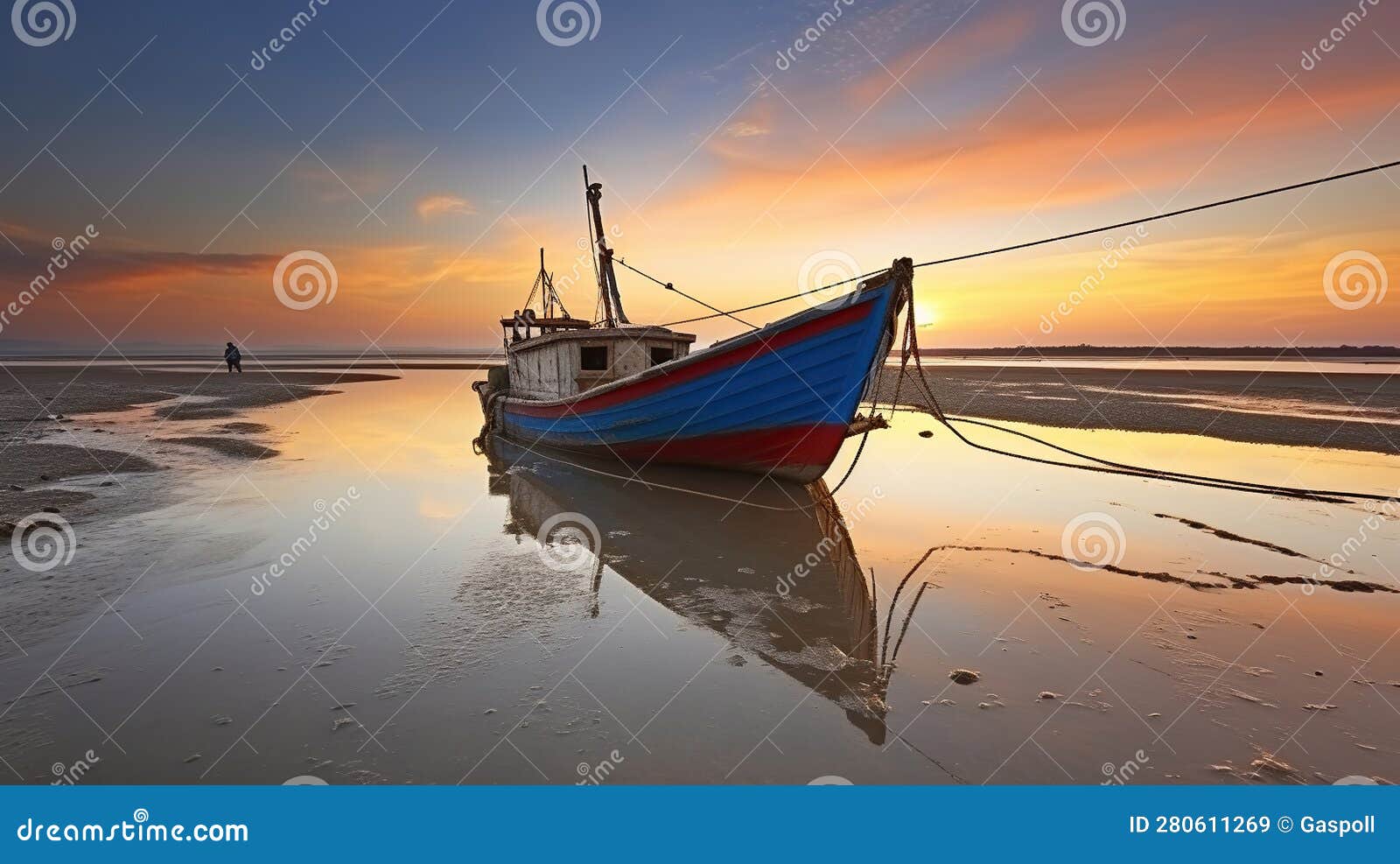 https://thumbs.dreamstime.com/z/harmony-twilight-low-tide-unveils-stunning-sunset-backdrop-fishing-boat-generative-ai-280611269.jpg