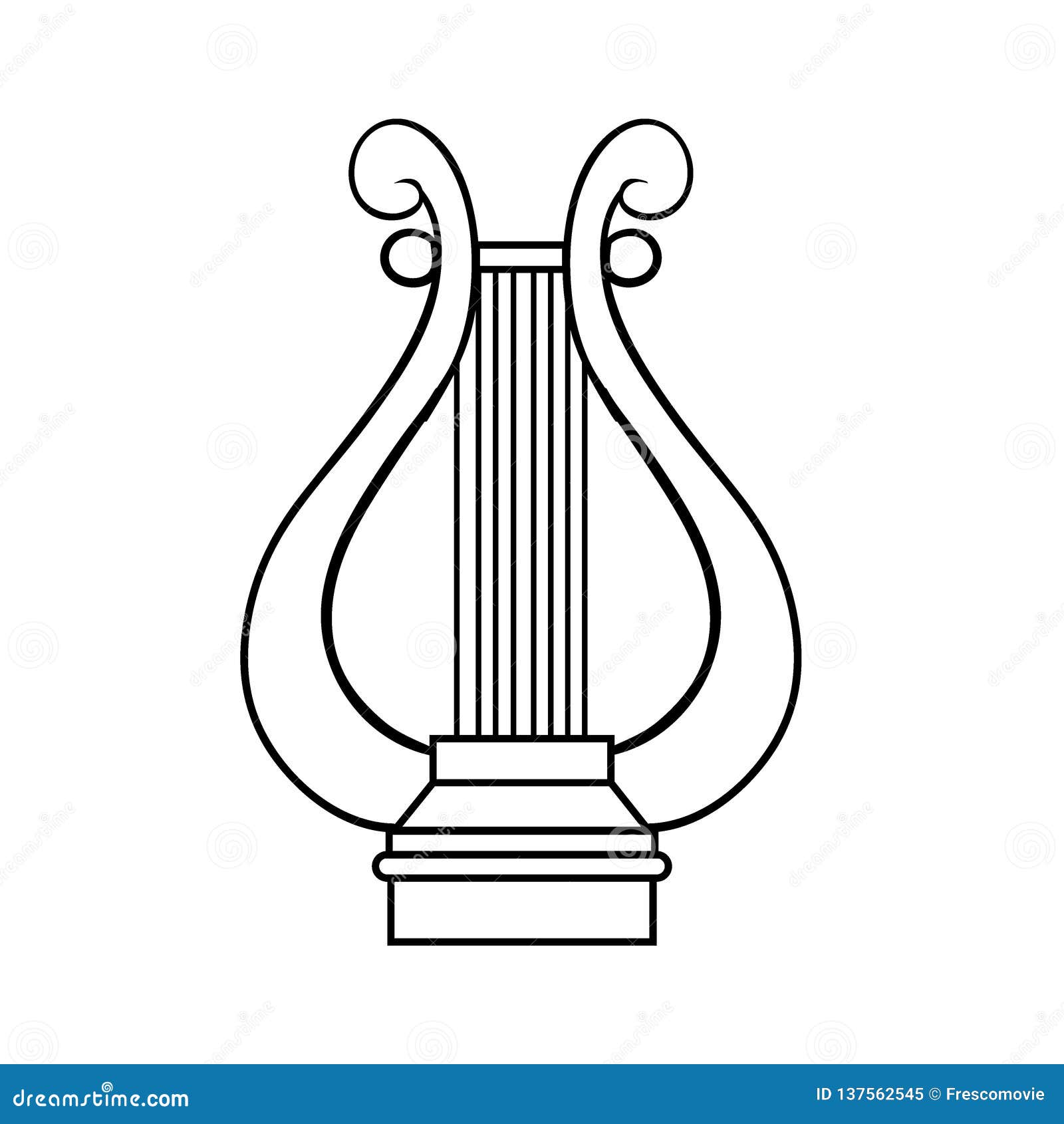Harp Music Instrument Sketch Stock Vector - Illustration of lovely