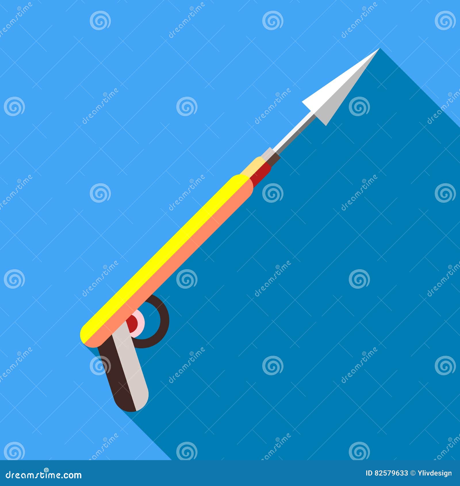 Harpoon for Fishing Icon, Flat Style Stock Vector - Illustration of  recreational, mechanism: 82579633