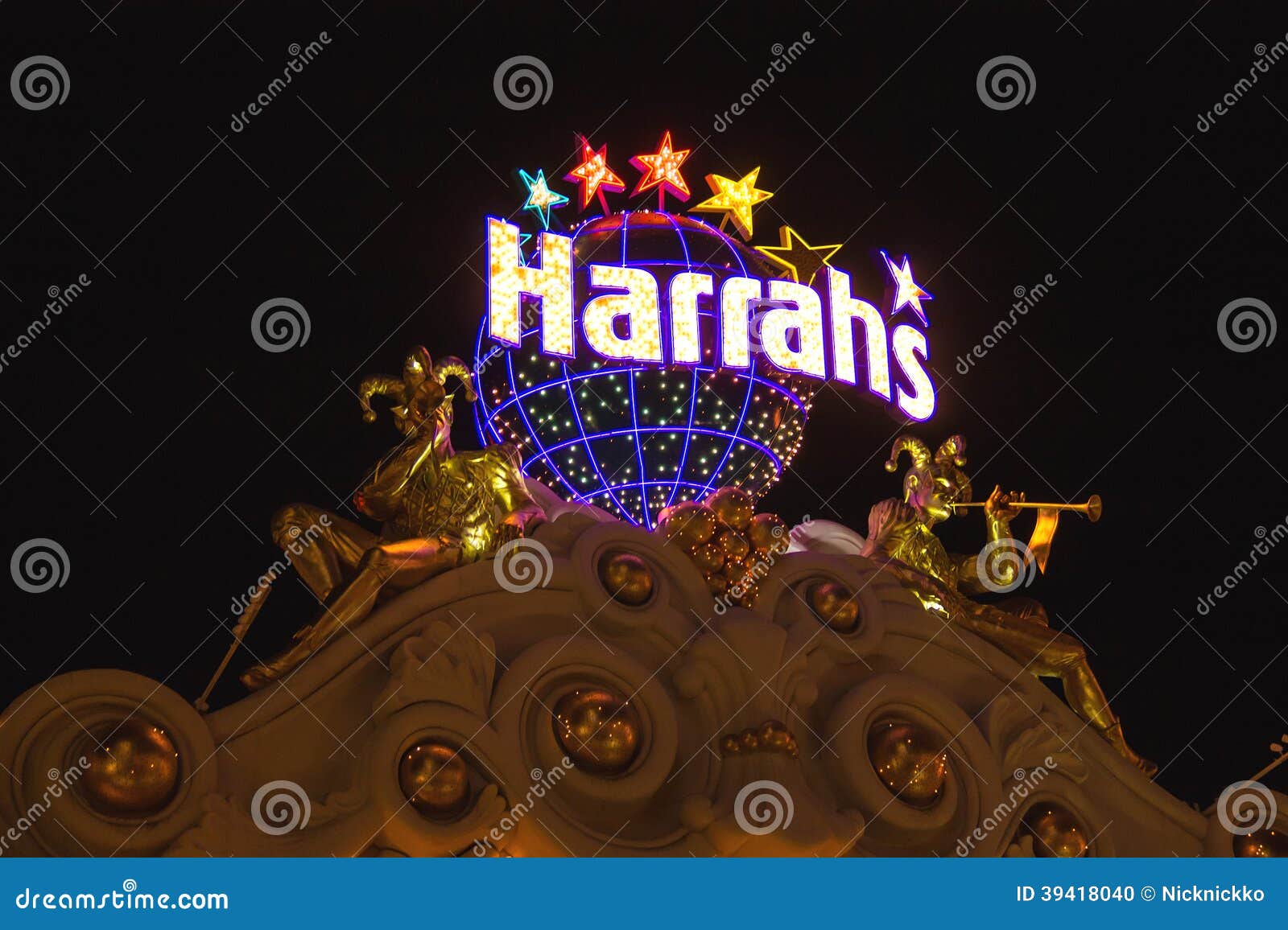 Harrah&#39;s Hotel And Casino Sign In Las Vegas Editorial Image - Image: 39418040