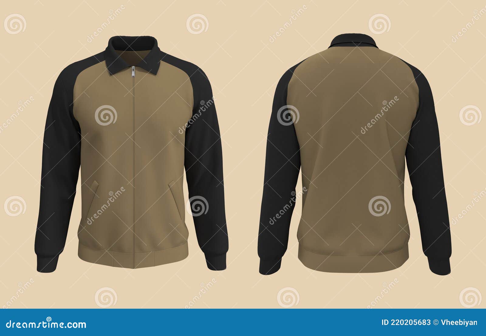 Download Harrington Jacket Mockup In Front And Back Views Stock Illustration Illustration Of Gray Mock 220205683