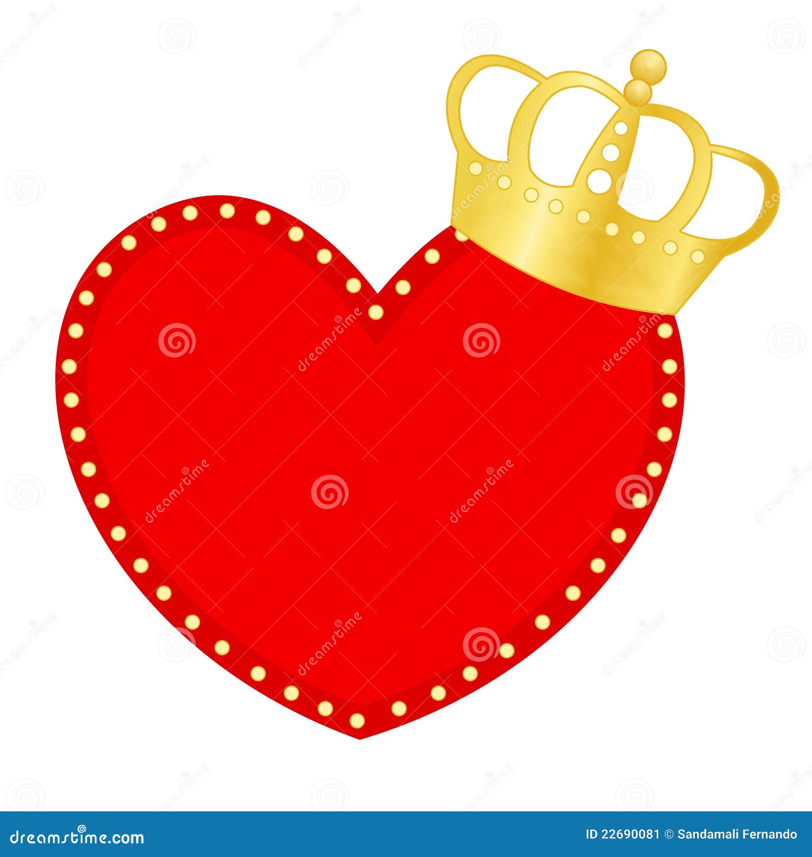 Hart en kroon vector illustratie. Illustration of liefde - 22690081