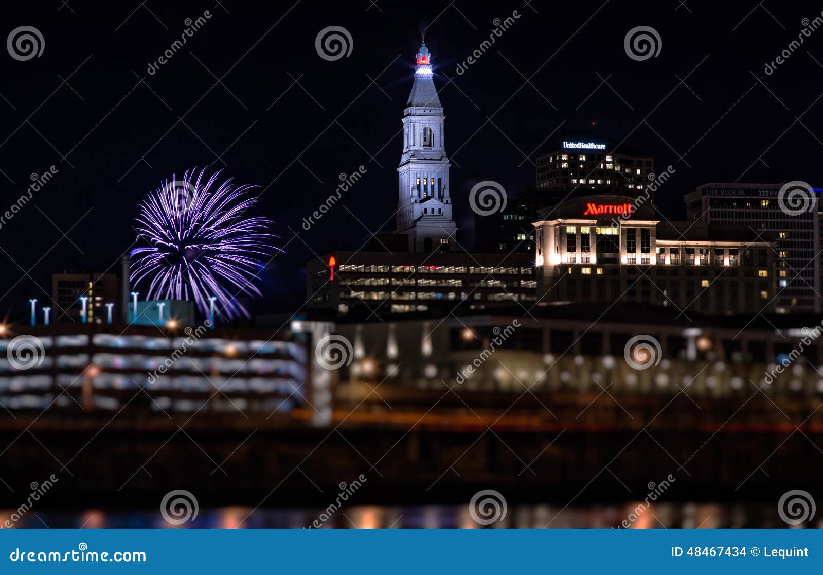 Hartford Connecticut New Year Fireworks Editorial Stock Image Image