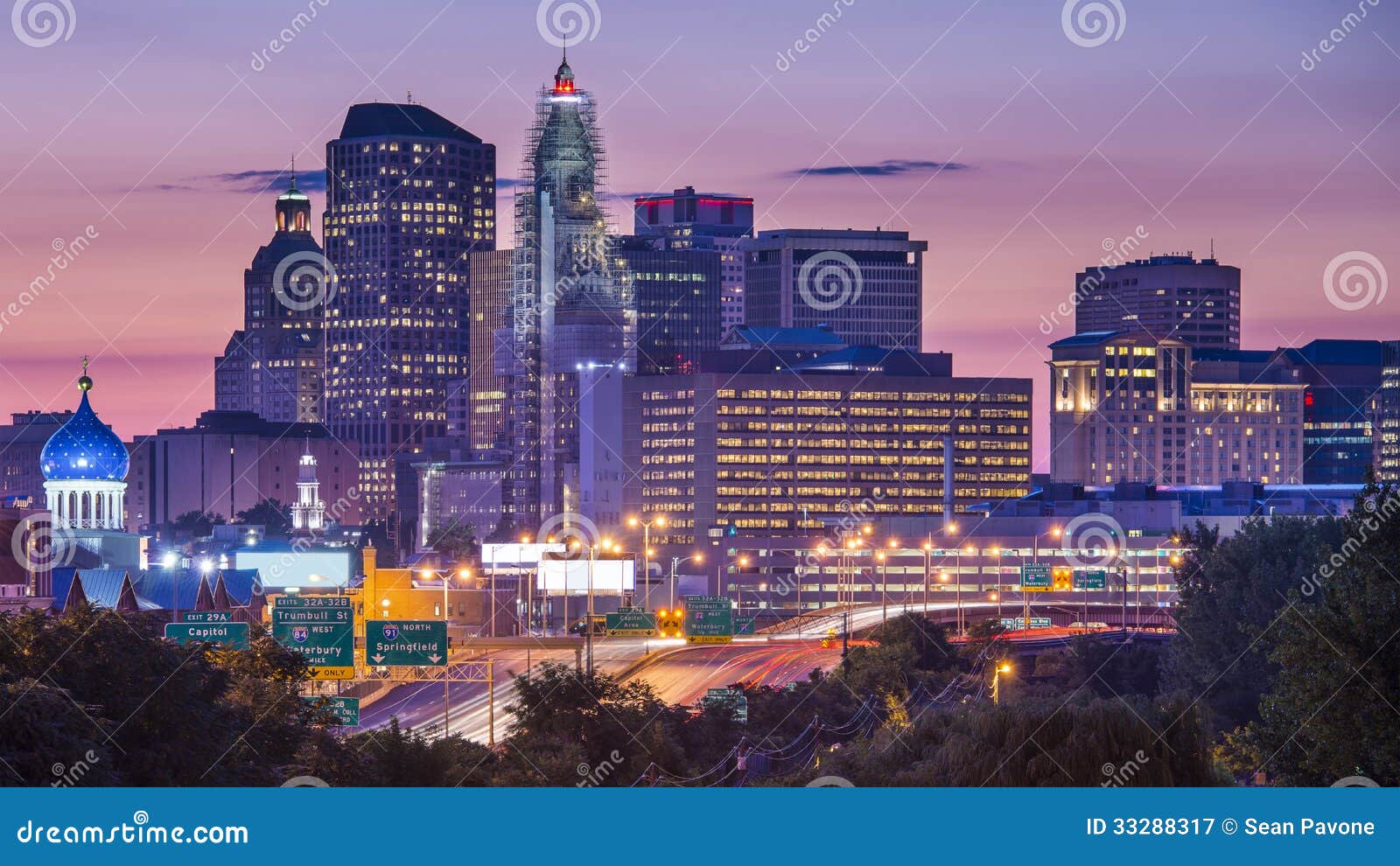 Hartford Connecticut Skyline Stock Image Image of landmarks, scenery
