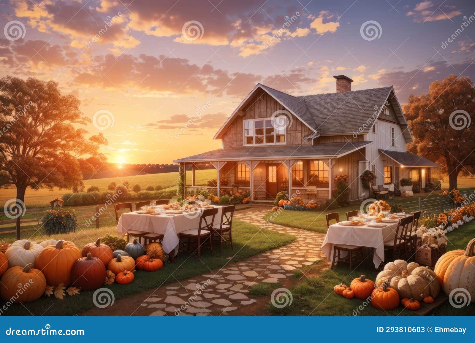 harvest sunset: thanksgiving joy in every pixel