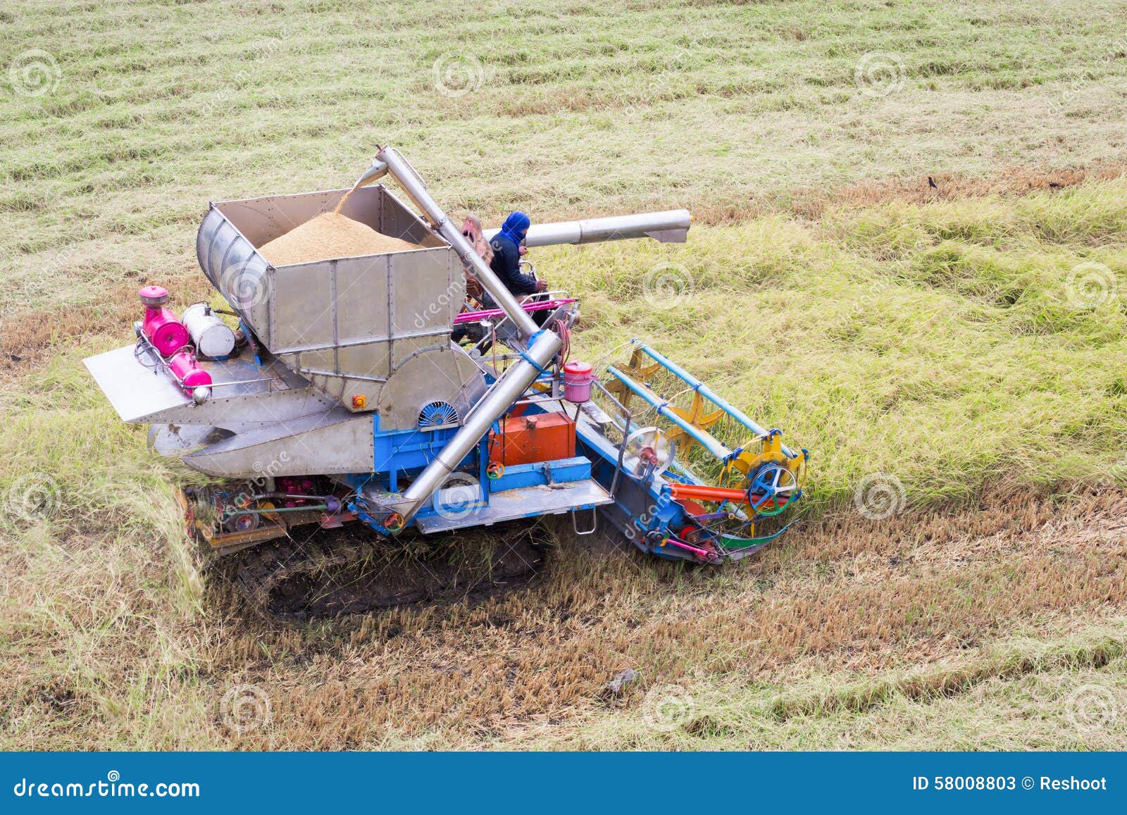 Harvest tractor stock image. Image of rural, asia, harvester 58008803