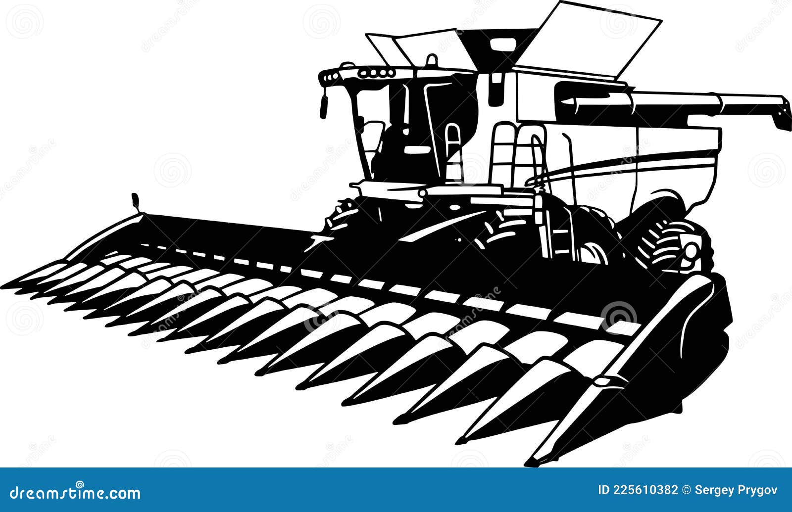 harvester, combine - farm tractor, farming vehicle - farm silhouette