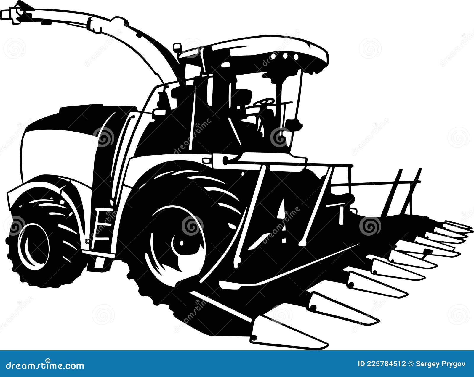 harvester, combine - farm tractor, farming vehicle - farming vehicle stencil