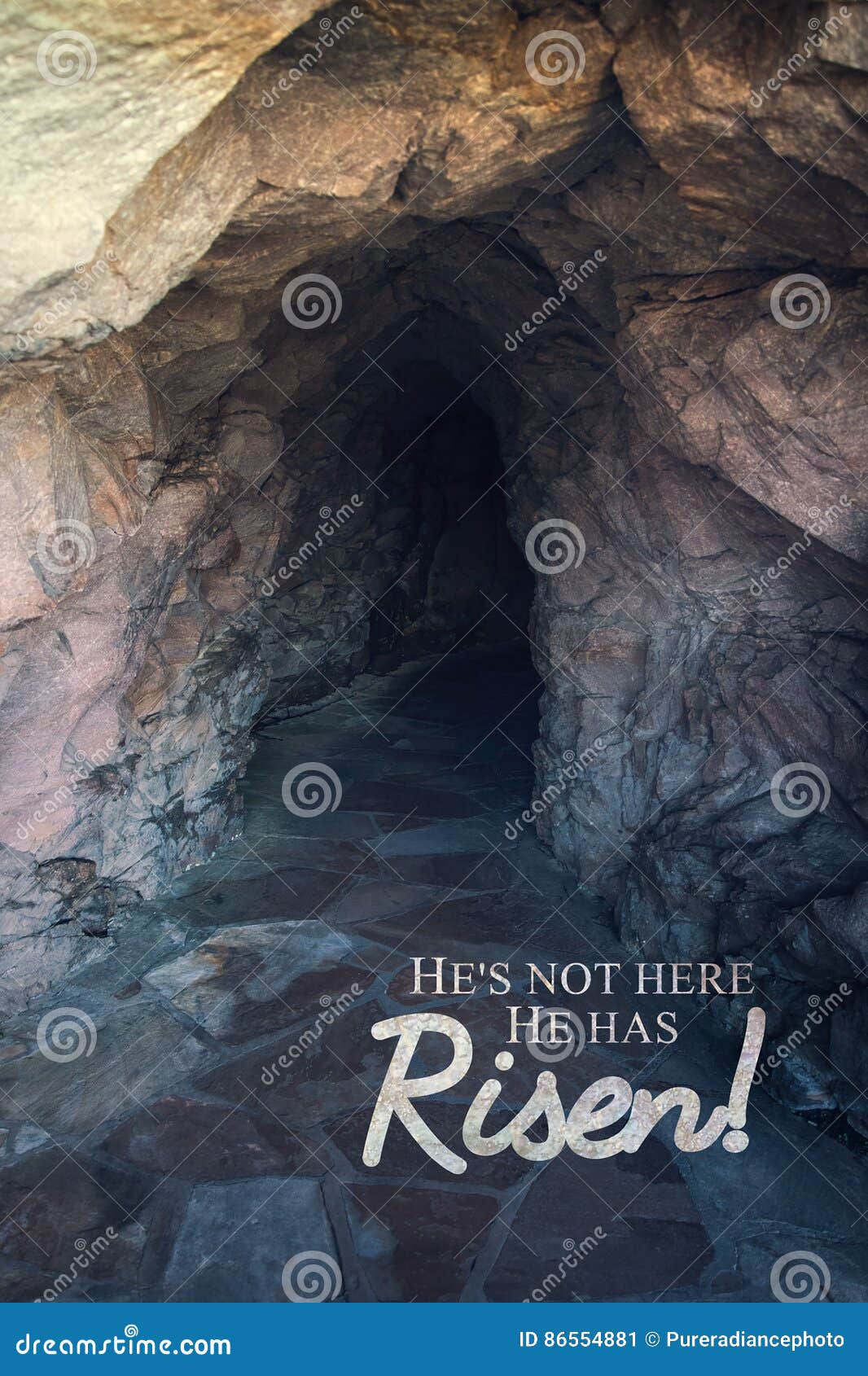he has risen photo for easter with bible passage