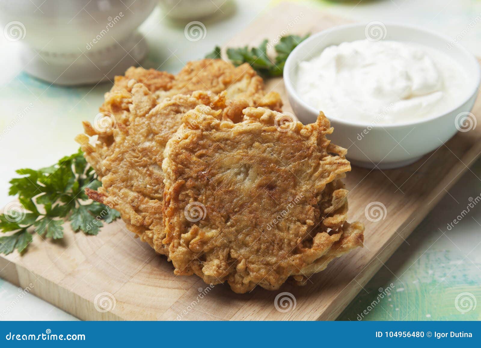 Hash brown, potato pancake stock photo. Image of american - 104956480