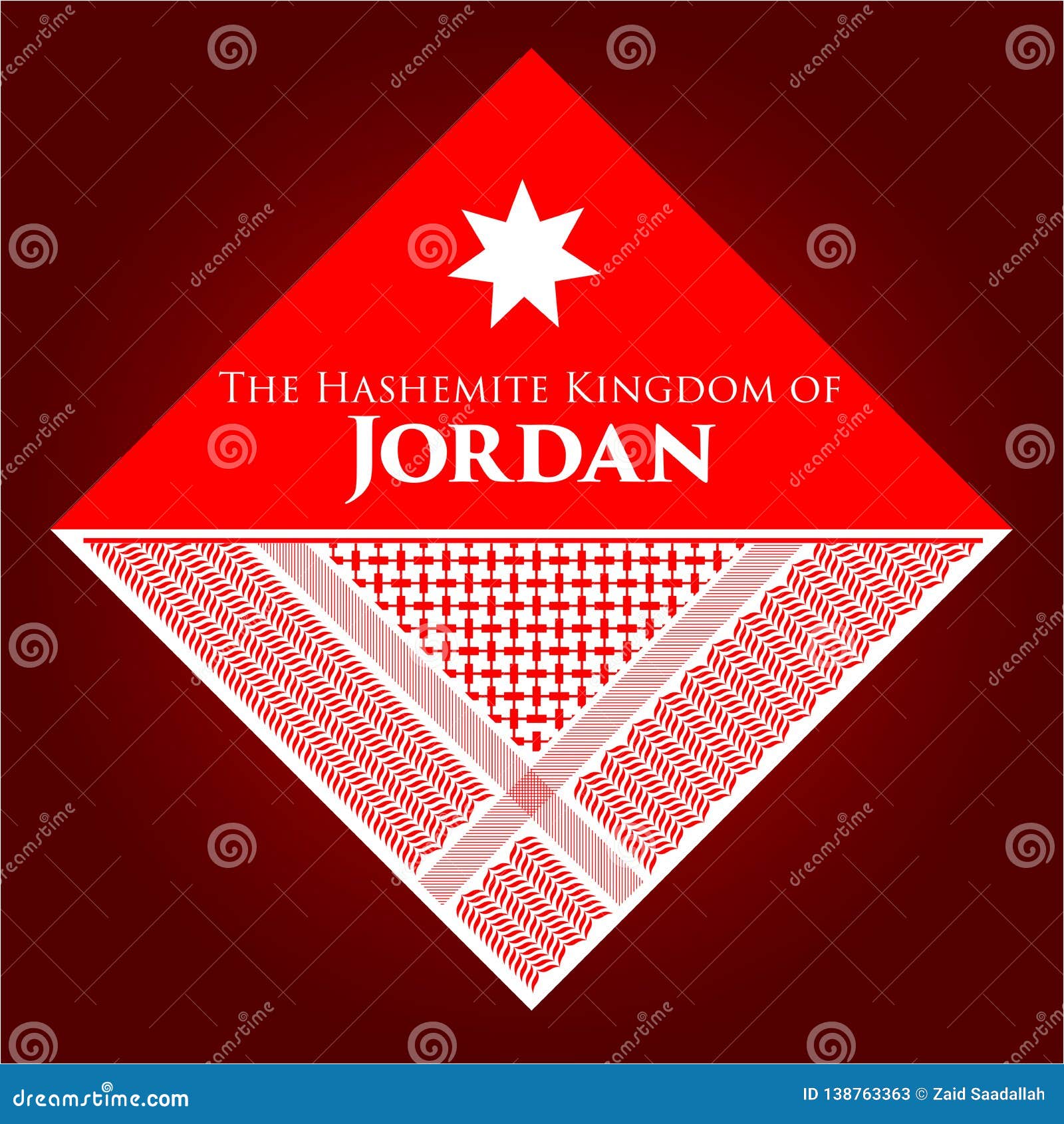 Arashigaoka grueso mezcla The Hashemite Kingdom of Jordan Vector Banner Stock Vector - Illustration  of flag, comprised: 138763363