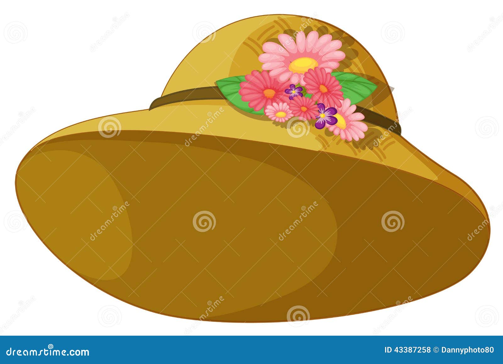 A Hat with Blooming Flowers Stock Vector - Illustration of clipart ...