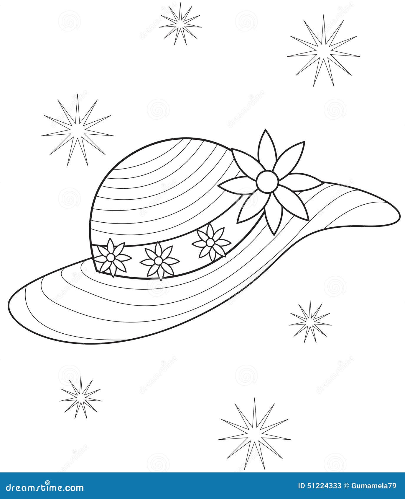 Download Hat coloring page stock illustration. Illustration of ...