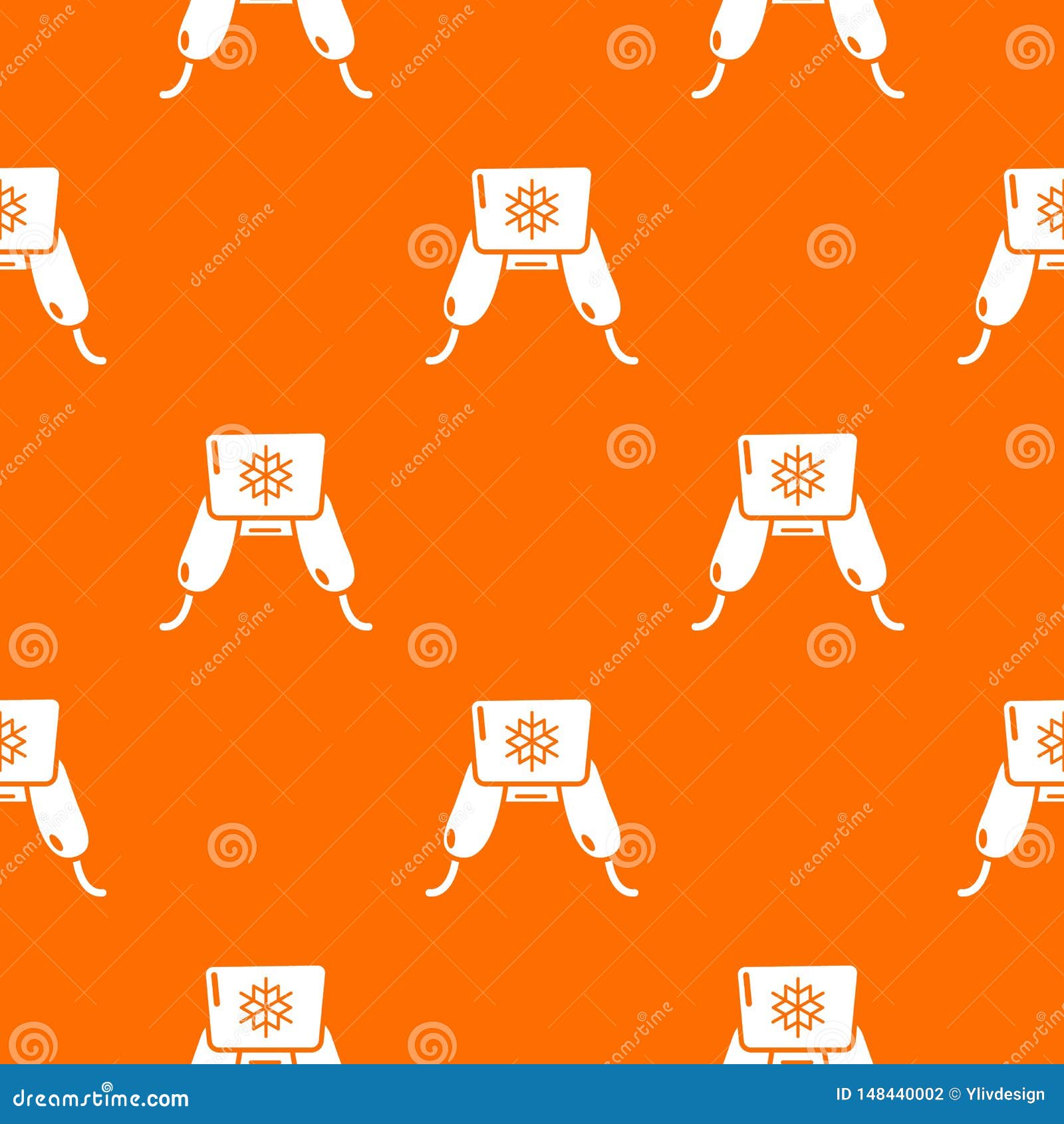 Hat with Ear Flaps Pattern Vector Orange Stock Vector Illustration of