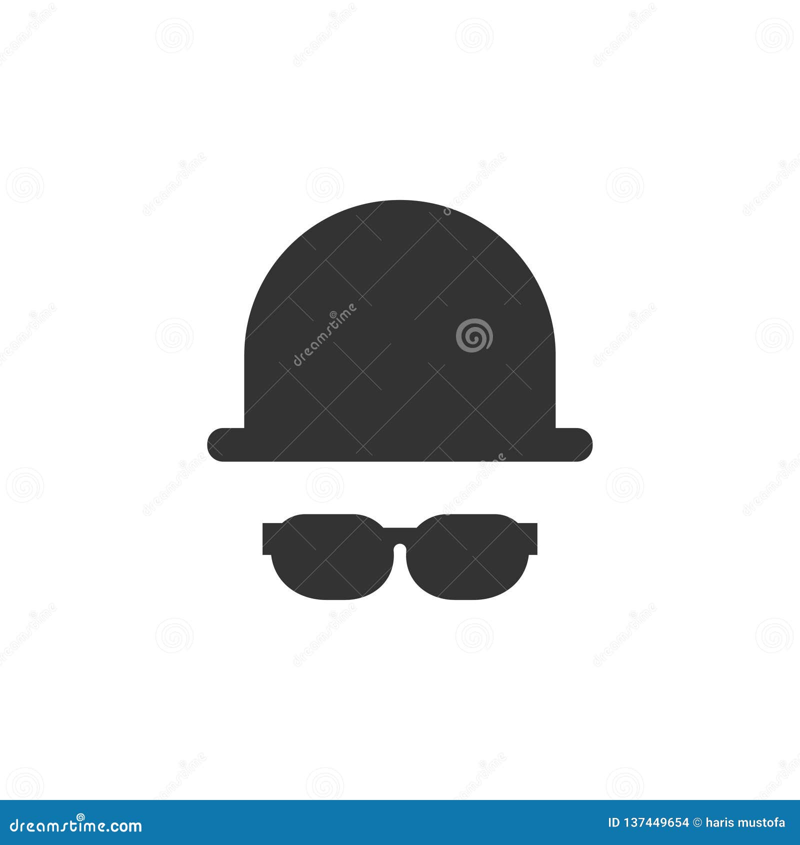Hat and Glasses Icon Graphic Design Template Vector Stock Vector