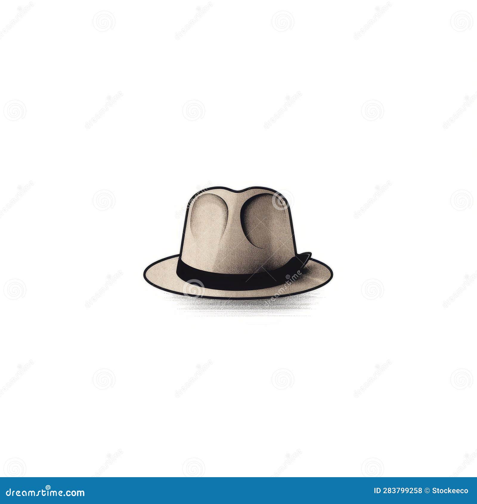 minimalist fedora hat  on white background
