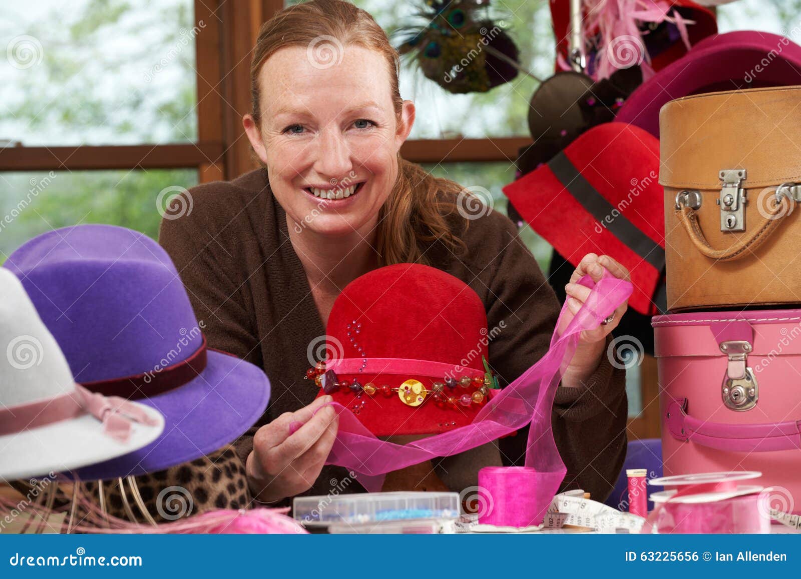 Hat Maker Working on Design in Studio Stock Photo - Image of fashion ...