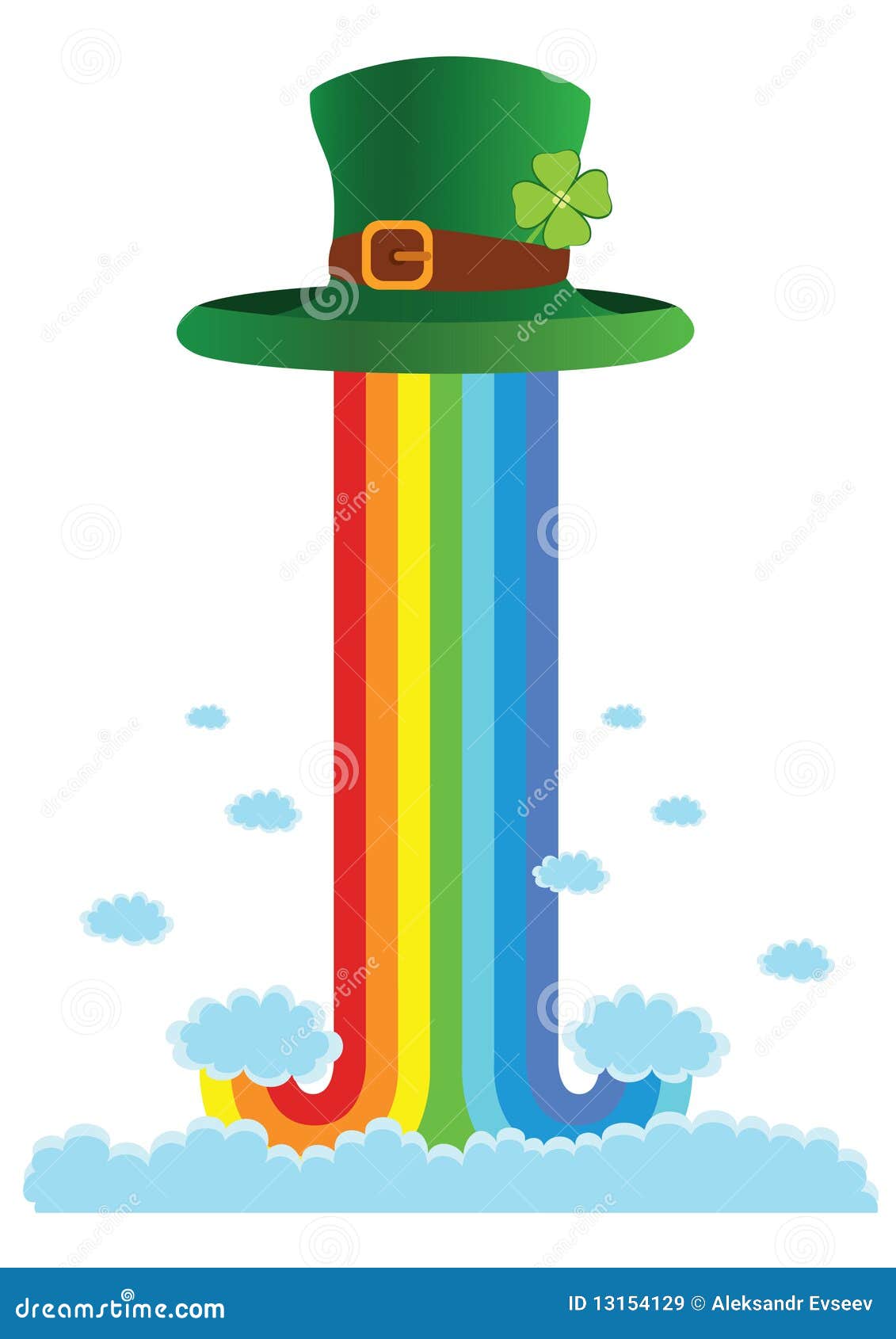 Hat on rainbow stock vector. Illustration of holiday - 13154129